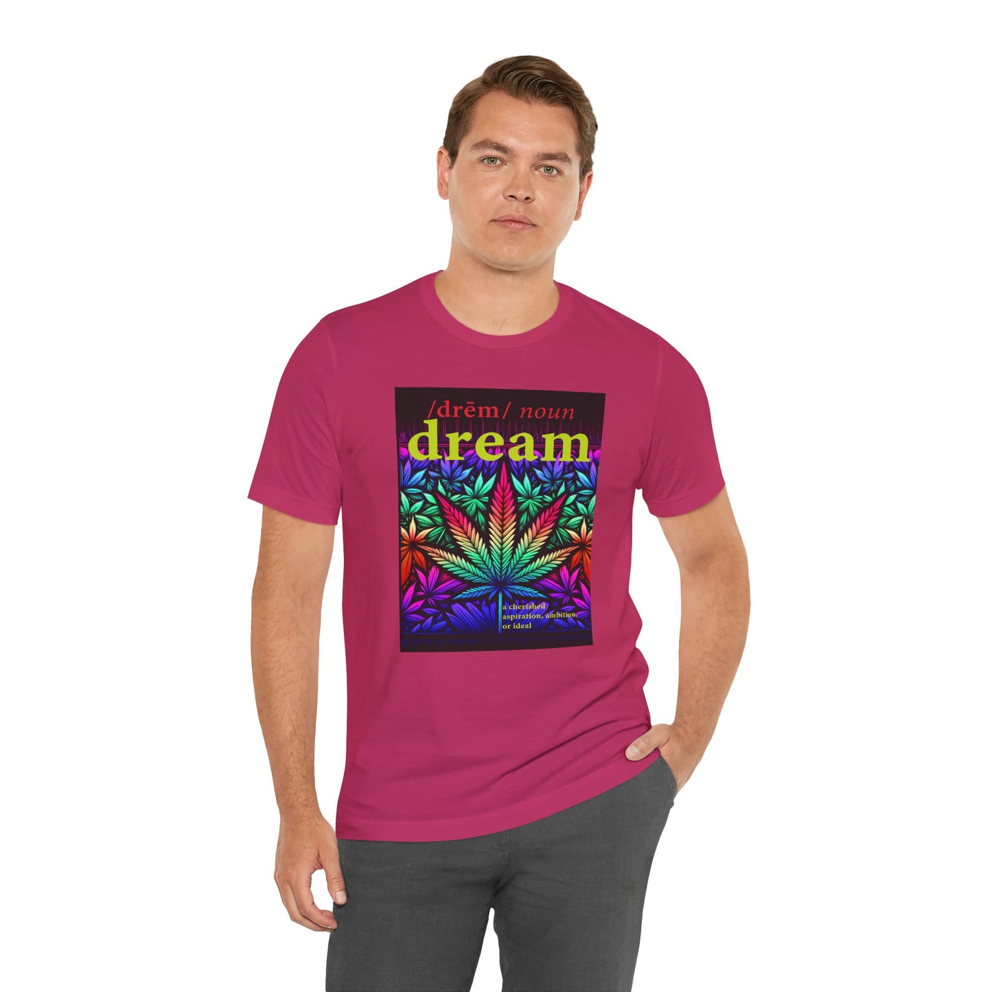 Dream Inspired Unisex Jersey Tee - Vibrant Cannabis Graphic T-Shirt