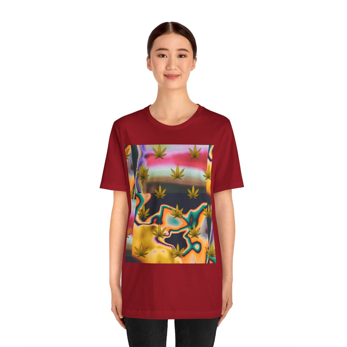 Vibrant Leaf Graphic Tee - Unisex Jersey Short Sleeve T-Shirt
