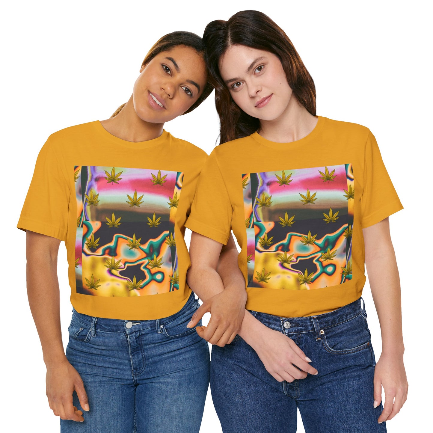 Vibrant Leaf Graphic Tee - Unisex Jersey Short Sleeve T-Shirt