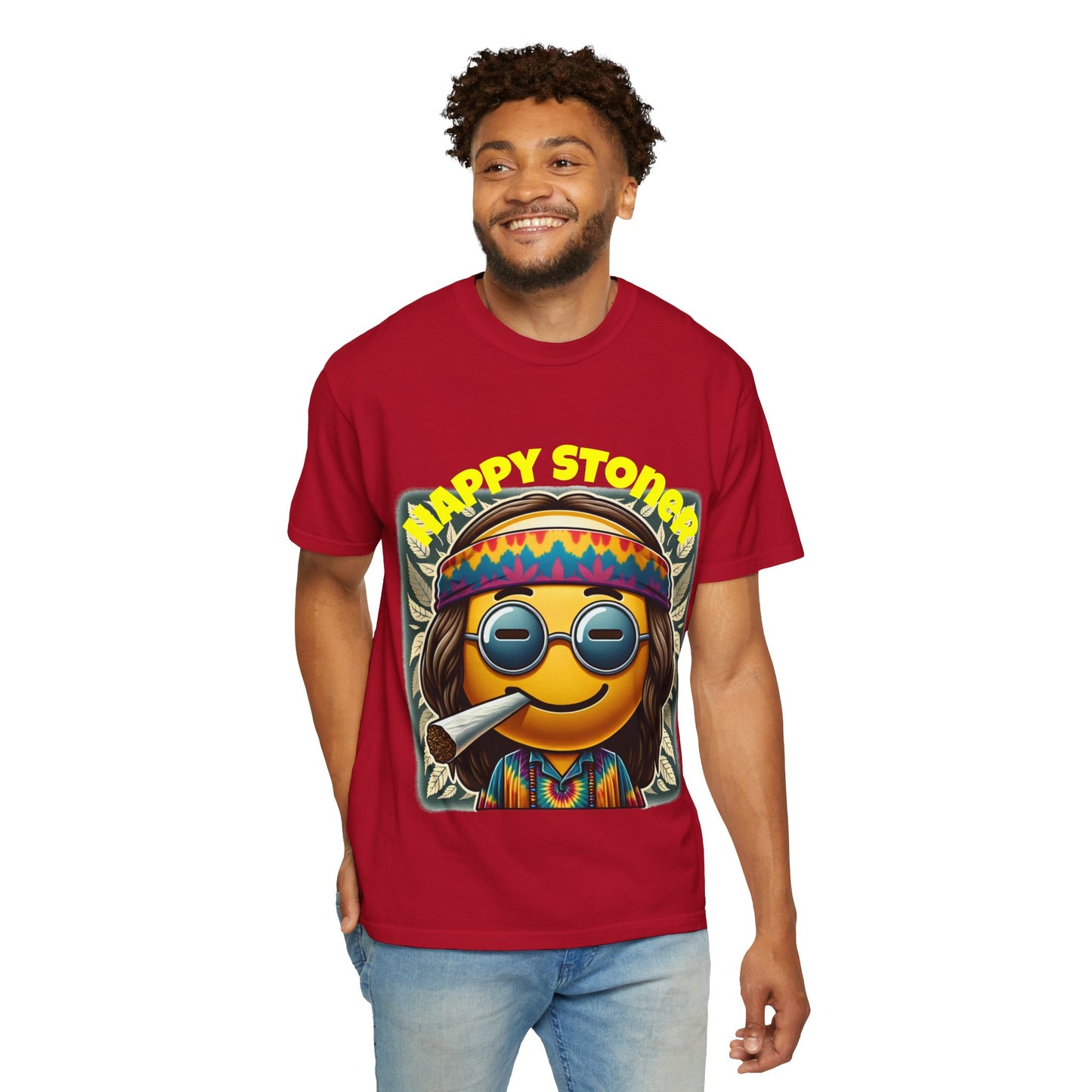 Happy Stoner Unisex Garment-Dyed T-Shirt | Chill Vibe Tee for Budding Enthusiasts