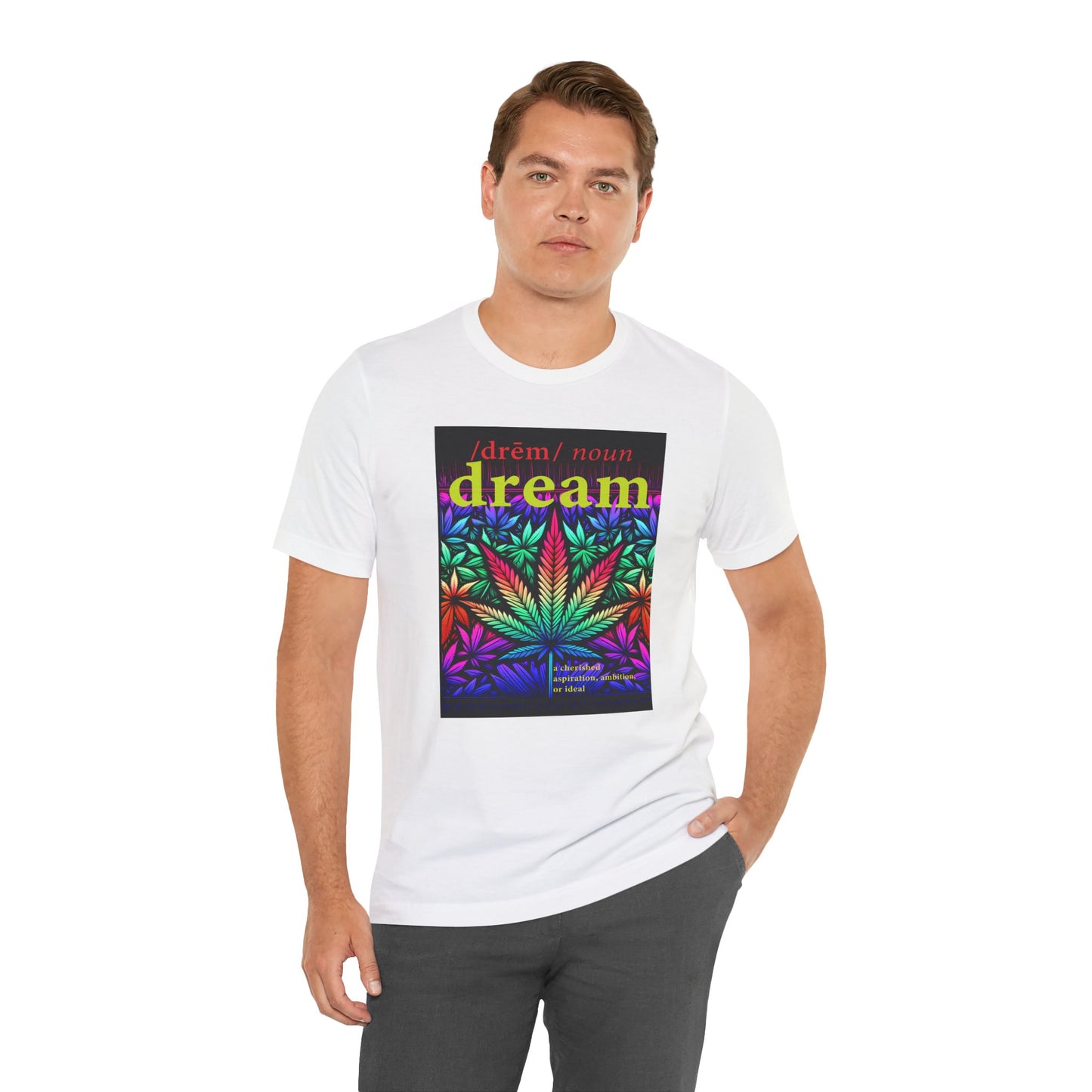 Dream Inspired Unisex Jersey Tee - Vibrant Cannabis Graphic T-Shirt