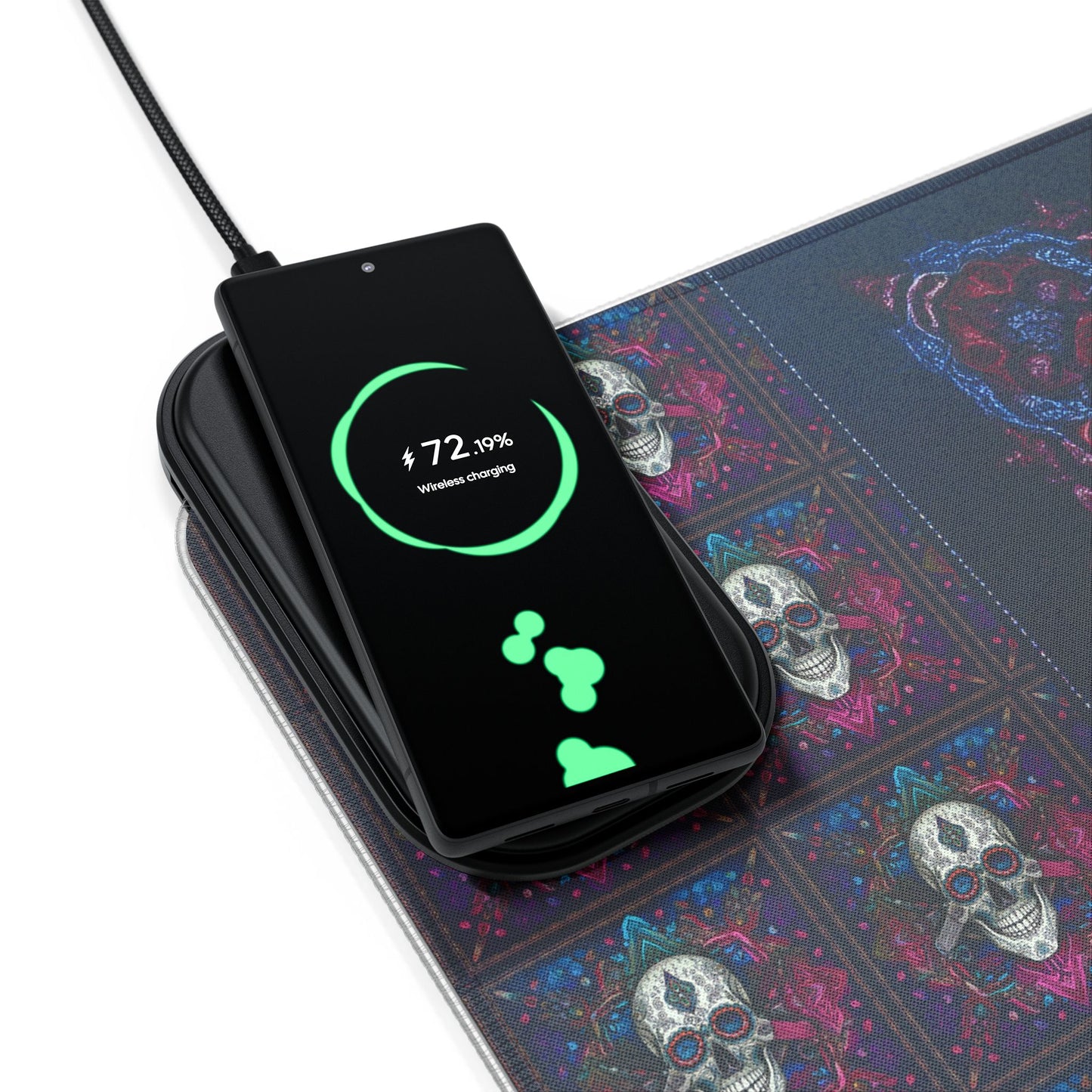 Skull Magic LED Gaming Mouse Pad, Wireless Charging