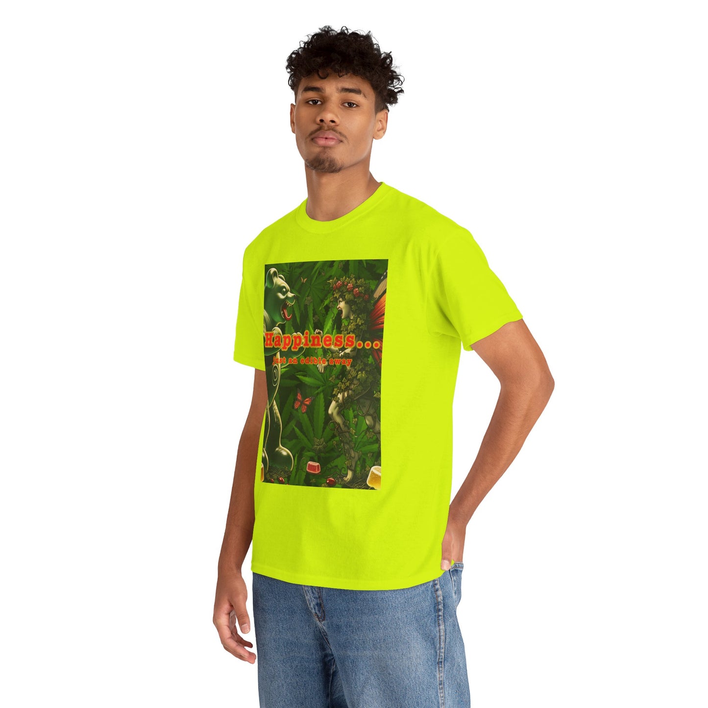 Happiness Jungle Unisex Heavy Cotton Tee, Graphic T-Shirt, Nature Lover Gift, Summer Wardrobe Essential, Unisex Casual Wear