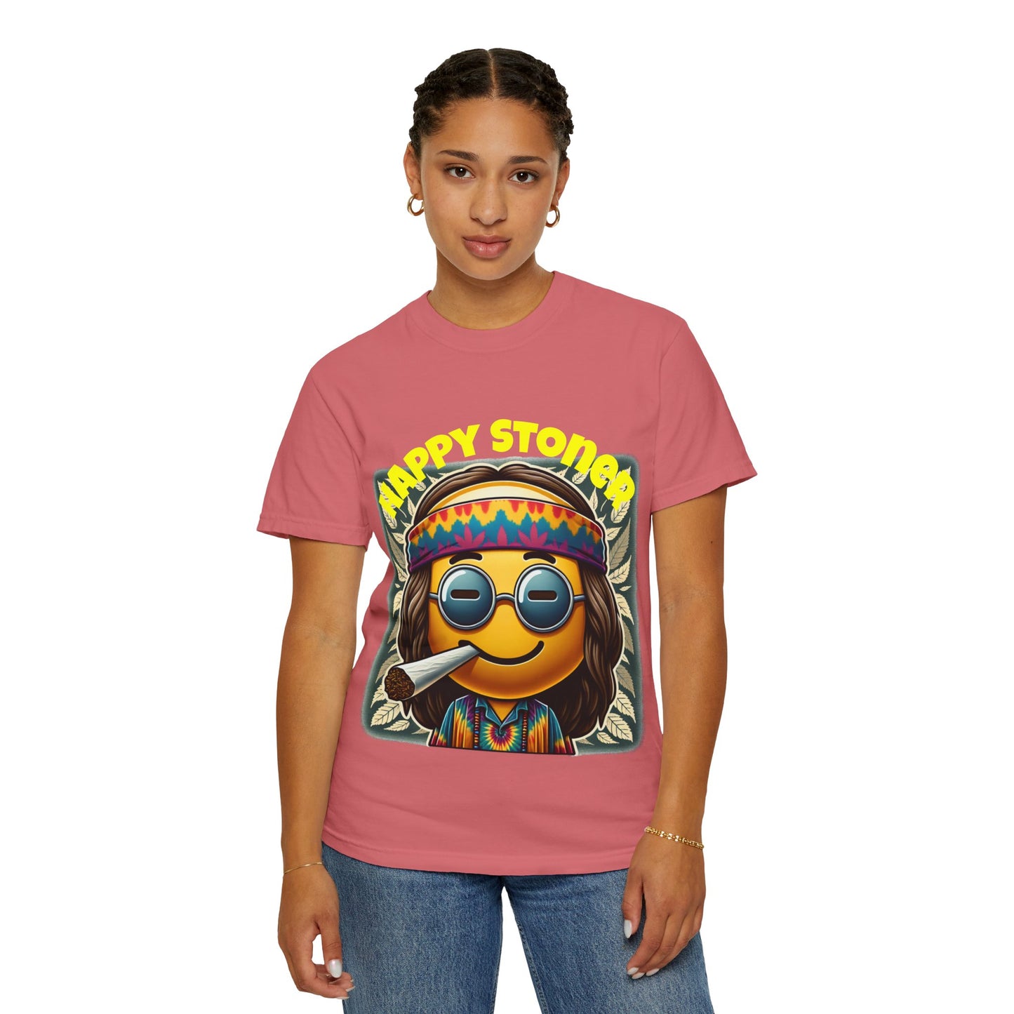 Happy Stoner Unisex Garment-Dyed T-Shirt | Chill Vibe Tee for Budding Enthusiasts