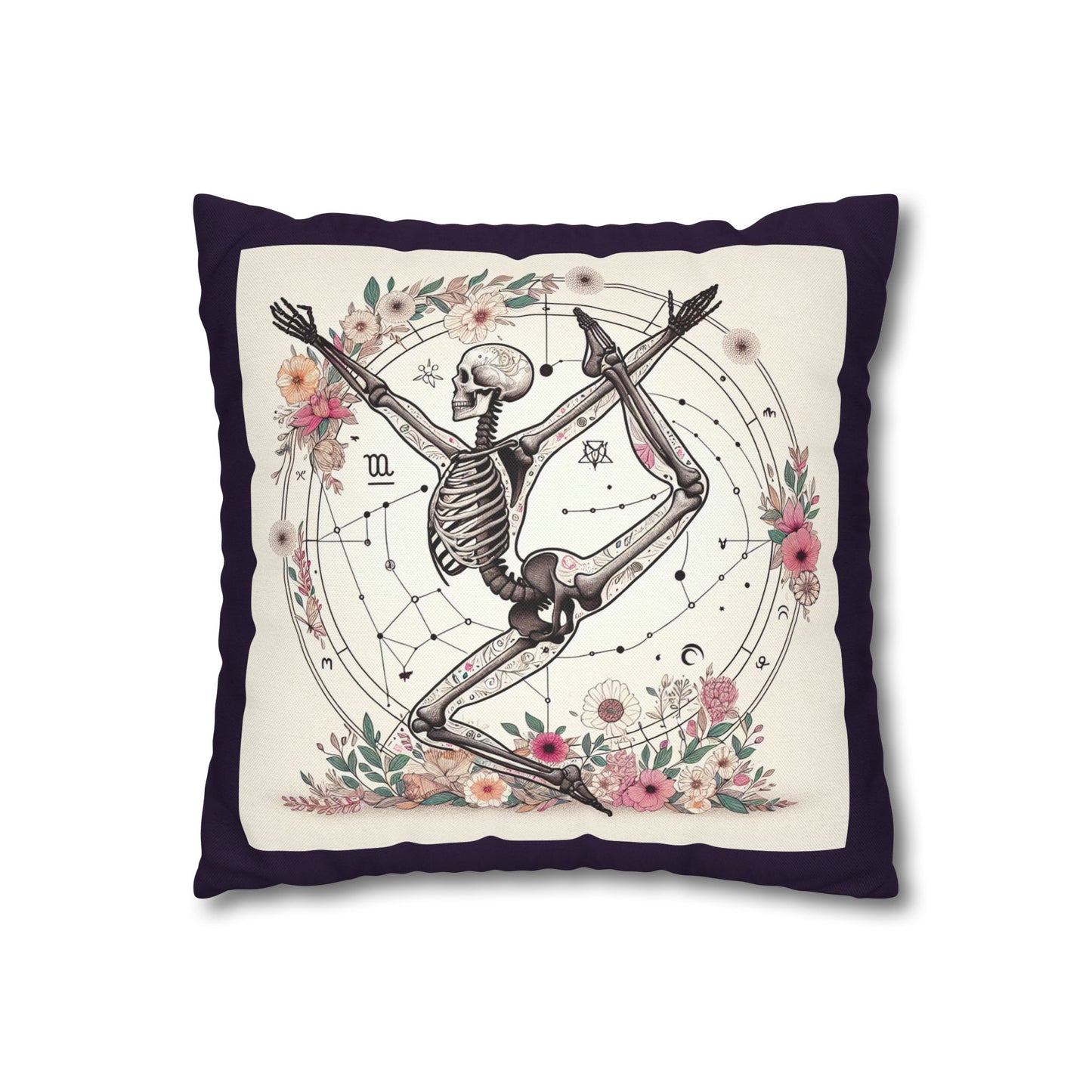 Astrological Skeleton Decorative Pillowcase