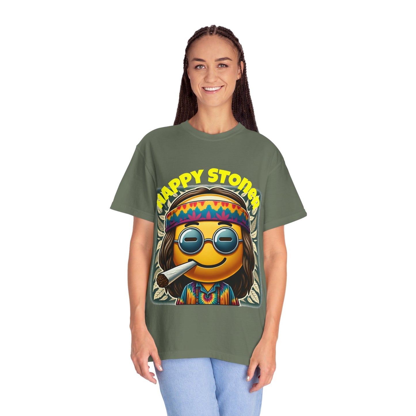 Happy Stoner Unisex Garment-Dyed T-Shirt | Chill Vibe Tee for Budding Enthusiasts