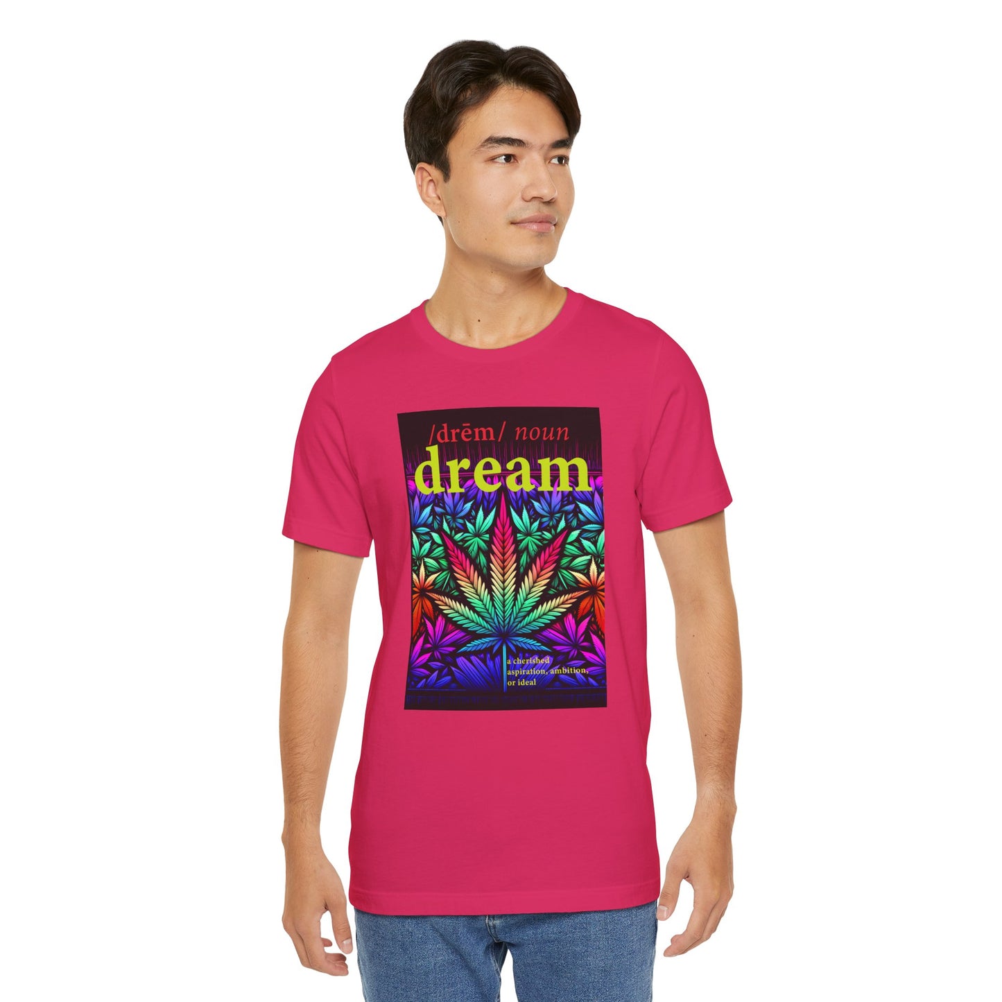 Dream Inspired Unisex Jersey Tee - Vibrant Cannabis Graphic T-Shirt