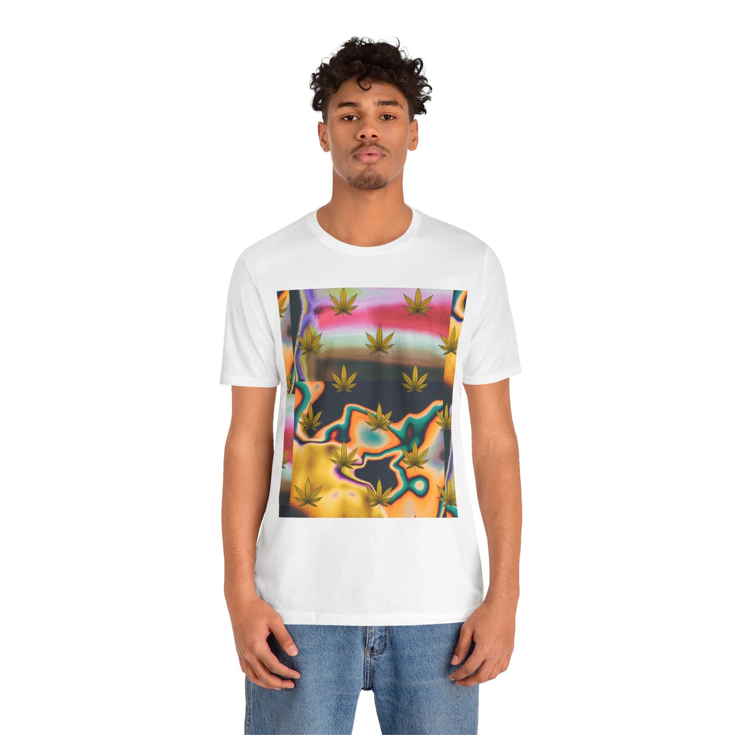 Vibrant Leaf Graphic Tee - Unisex Jersey Short Sleeve T-Shirt