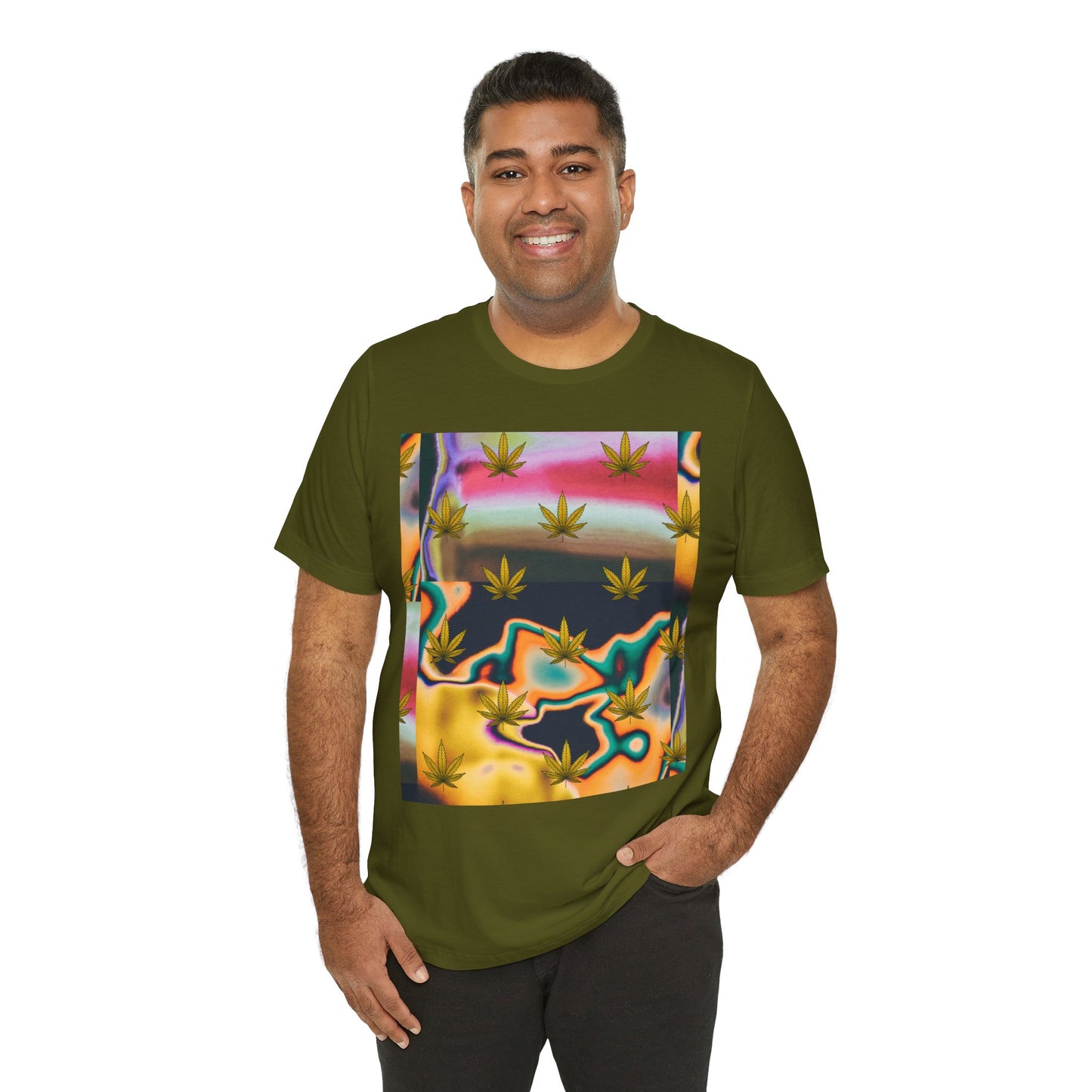Vibrant Leaf Graphic Tee - Unisex Jersey Short Sleeve T-Shirt