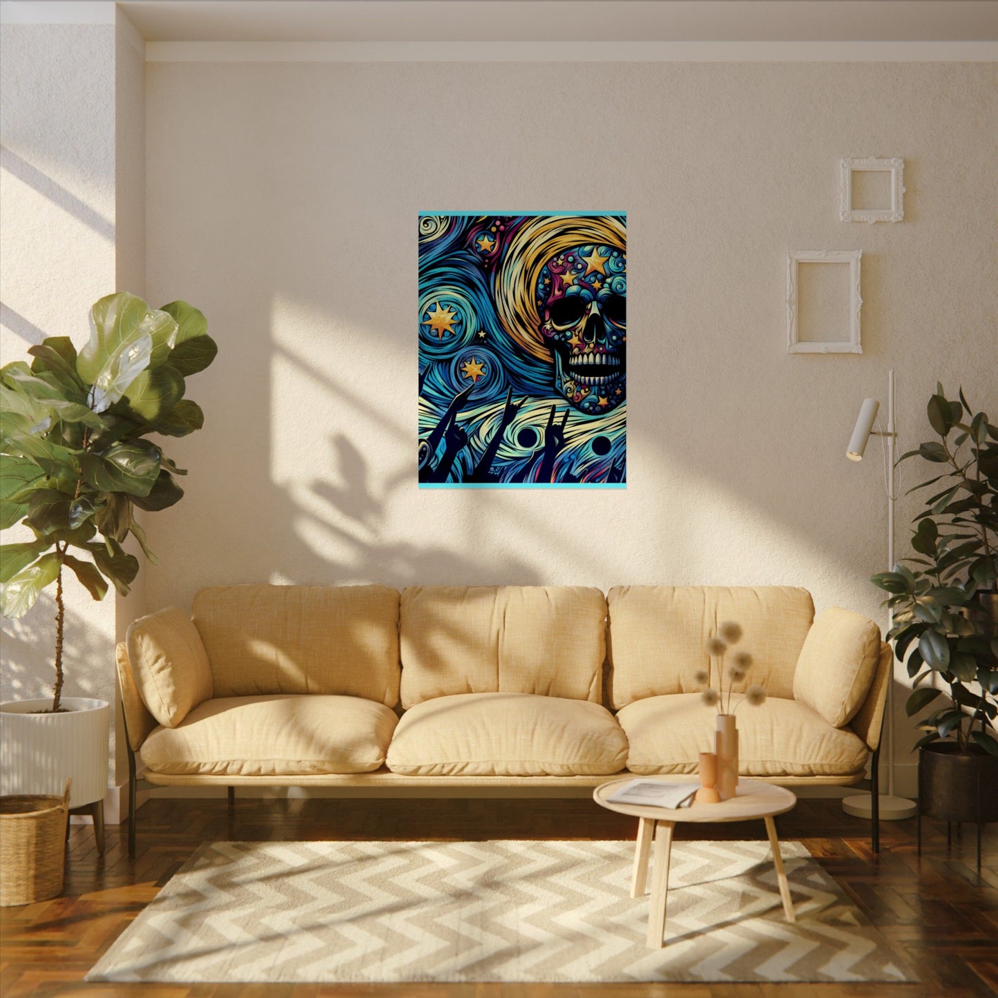 Midnight Rock N Roll Textured Watercolor Matte Posters