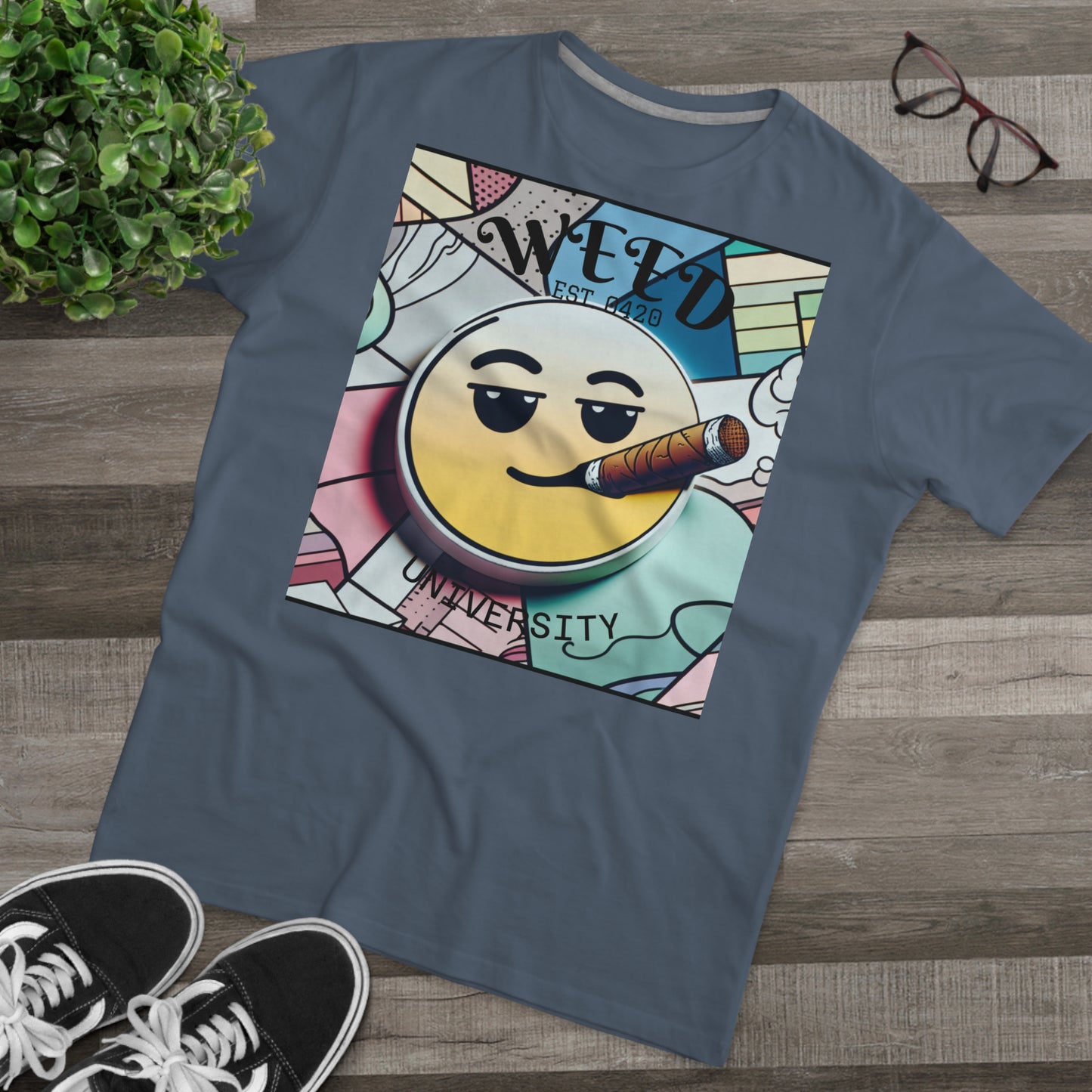Cozy Weed University Tee - Modern Fit Cannabis T-Shirt for Fun Lovers