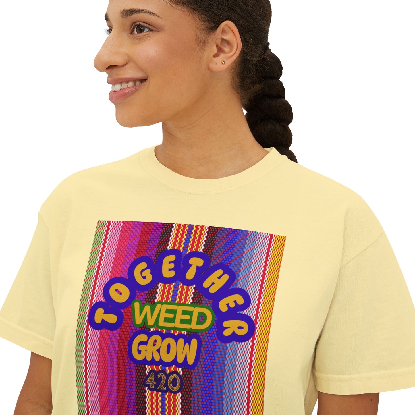 Women's Boxy Tee - Together We Grow Weed Design