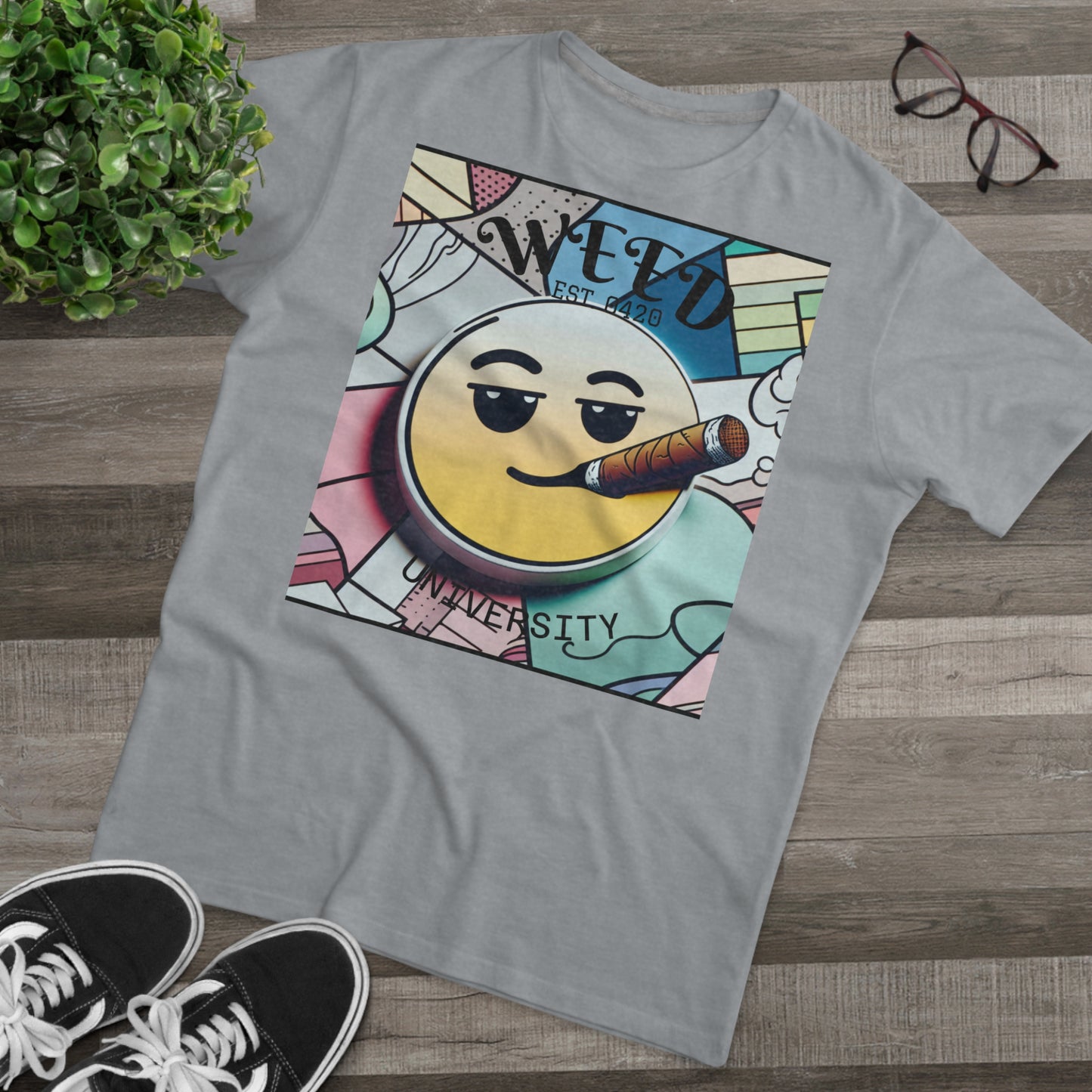 Cozy Weed University Tee - Modern Fit Cannabis T-Shirt for Fun Lovers