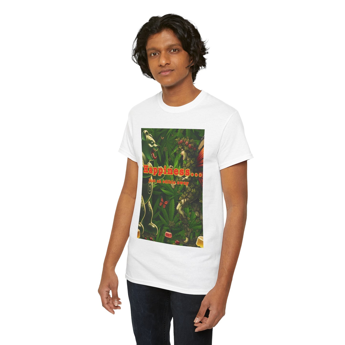Happiness Jungle Unisex Heavy Cotton Tee, Graphic T-Shirt, Nature Lover Gift, Summer Wardrobe Essential, Unisex Casual Wear