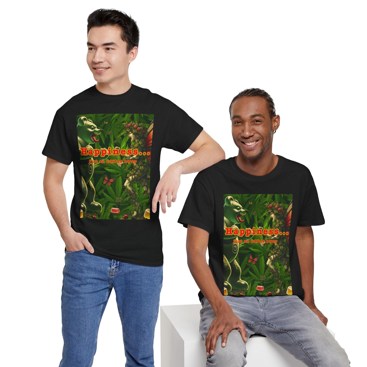 Happiness Jungle Unisex Heavy Cotton Tee, Graphic T-Shirt, Nature Lover Gift, Summer Wardrobe Essential, Unisex Casual Wear