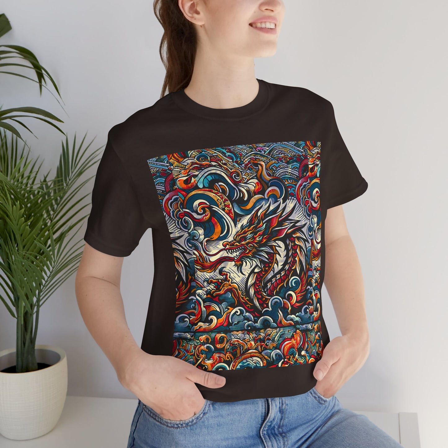 Vibrant Dragon Graphic Tee - Unisex Jersey Short Sleeve Shirt