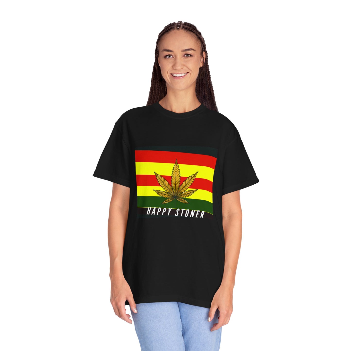 Happy Stoner Unisex Garment-Dyed T-shirt - Chill Vibes for Cannabis Enthusiasts