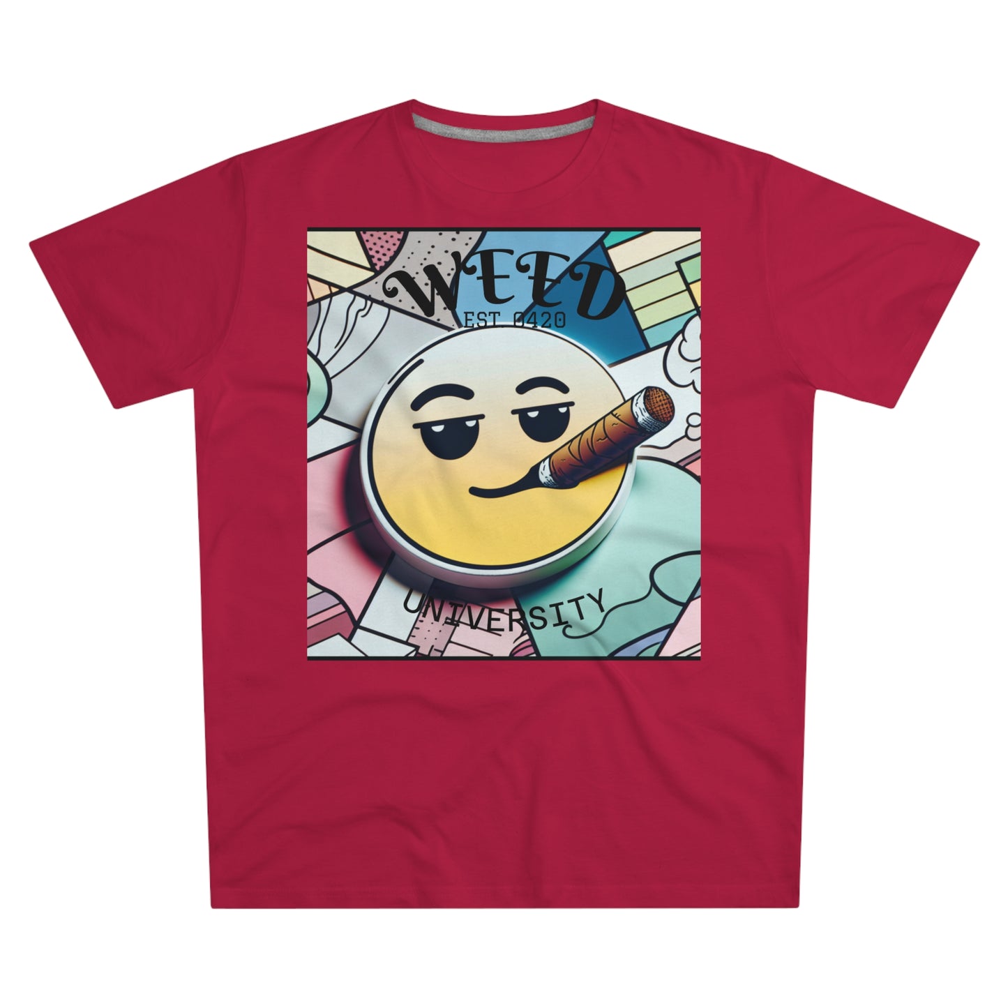 Cozy Weed University Tee - Modern Fit Cannabis T-Shirt for Fun Lovers
