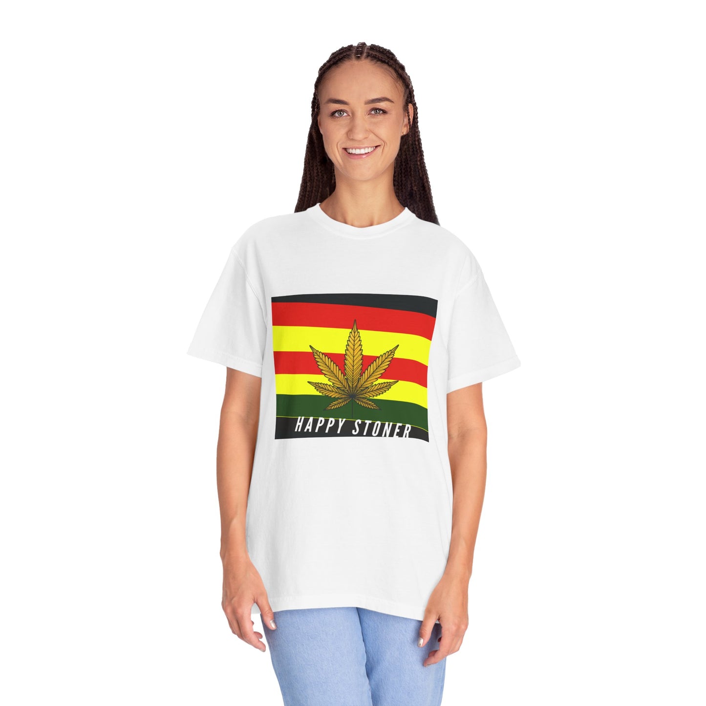 Happy Stoner Unisex Garment-Dyed T-shirt - Chill Vibes for Cannabis Enthusiasts