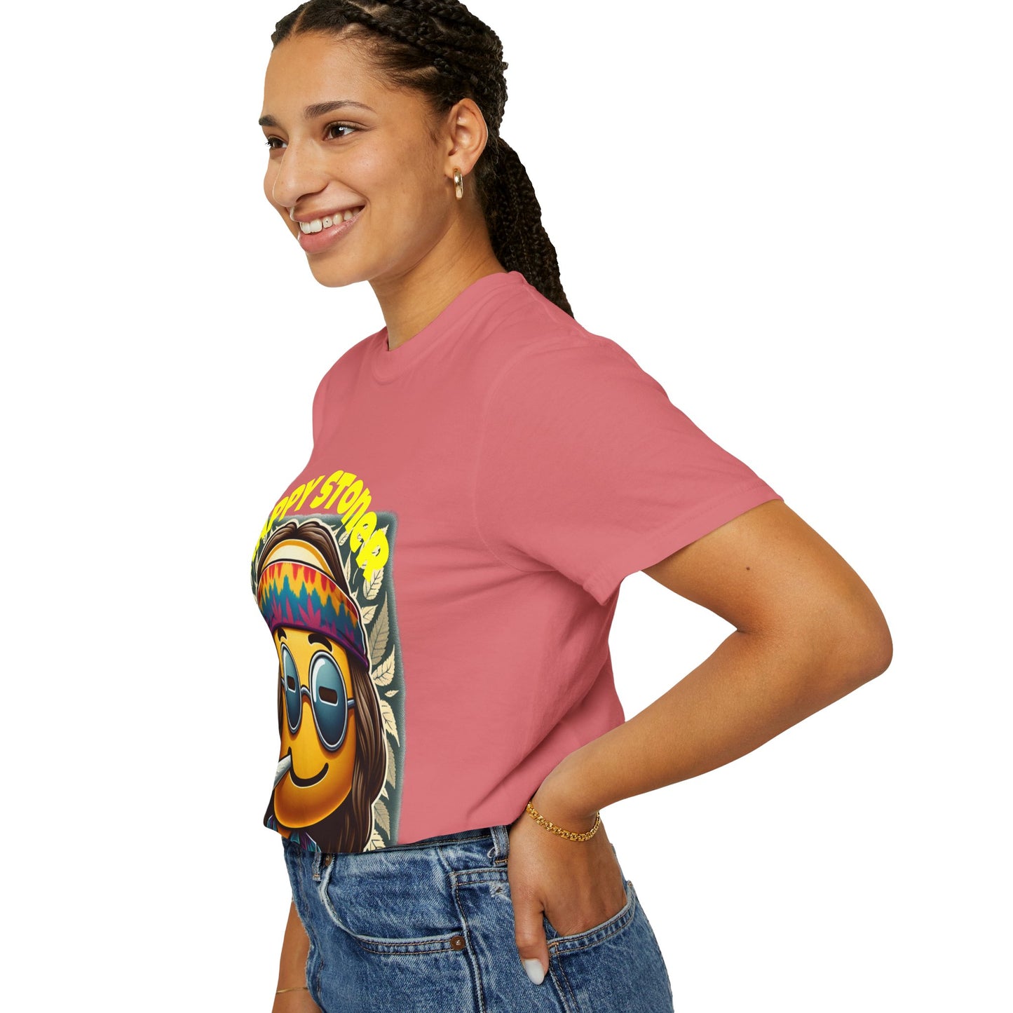 Happy Stoner Unisex Garment-Dyed T-Shirt | Chill Vibe Tee for Budding Enthusiasts
