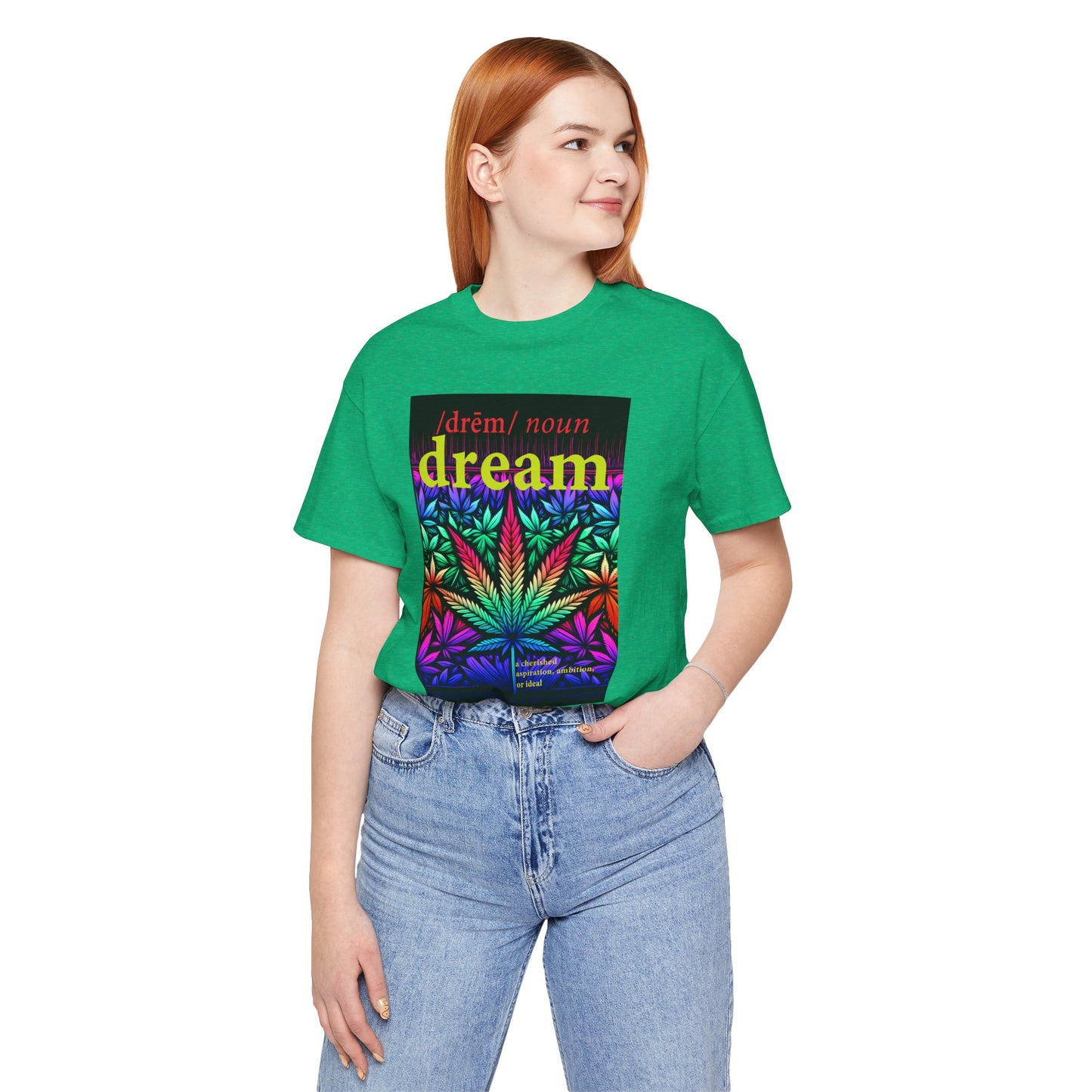 Dream Inspired Unisex Jersey Tee - Vibrant Cannabis Graphic T-Shirt