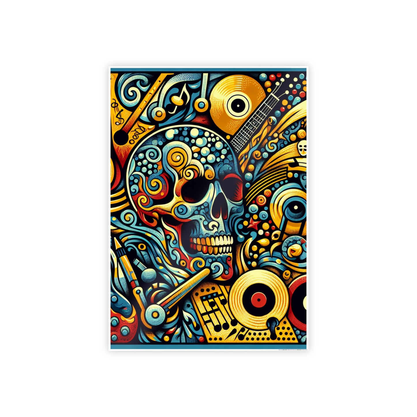 Skull Rock N Roll Gloss Posters