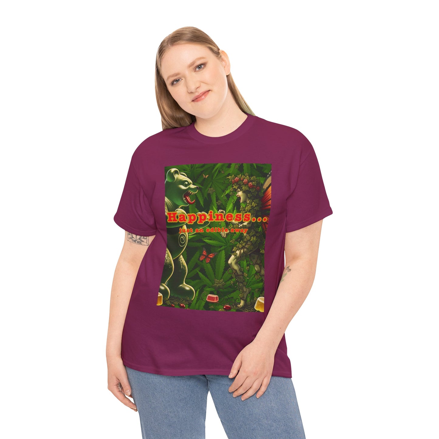 Happiness Jungle Unisex Heavy Cotton Tee, Graphic T-Shirt, Nature Lover Gift, Summer Wardrobe Essential, Unisex Casual Wear