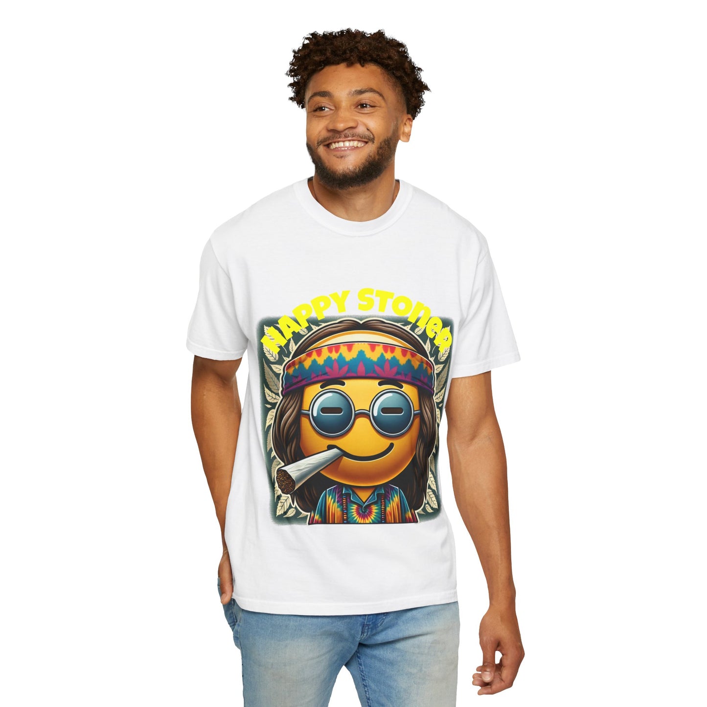 Happy Stoner Unisex Garment-Dyed T-Shirt | Chill Vibe Tee for Budding Enthusiasts