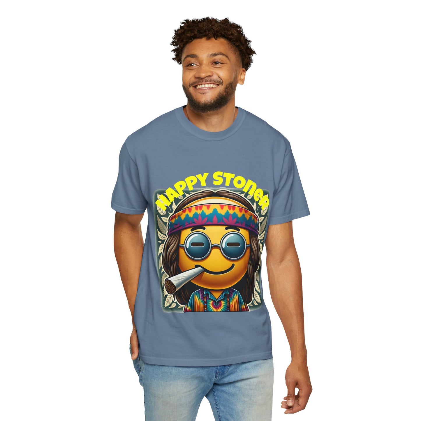Happy Stoner Unisex Garment-Dyed T-Shirt | Chill Vibe Tee for Budding Enthusiasts