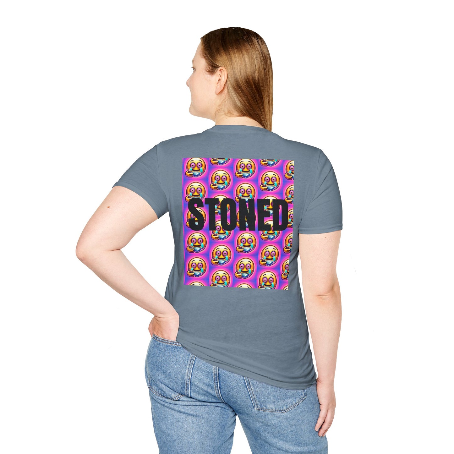 Stay Stoned Unisex Softstyle T-Shirt - Retro Vibe Graphic Tee for Fun Gatherings