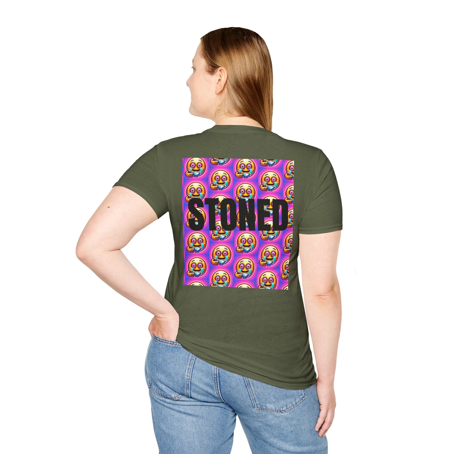 Stay Stoned Unisex Softstyle T-Shirt - Retro Vibe Graphic Tee for Fun Gatherings