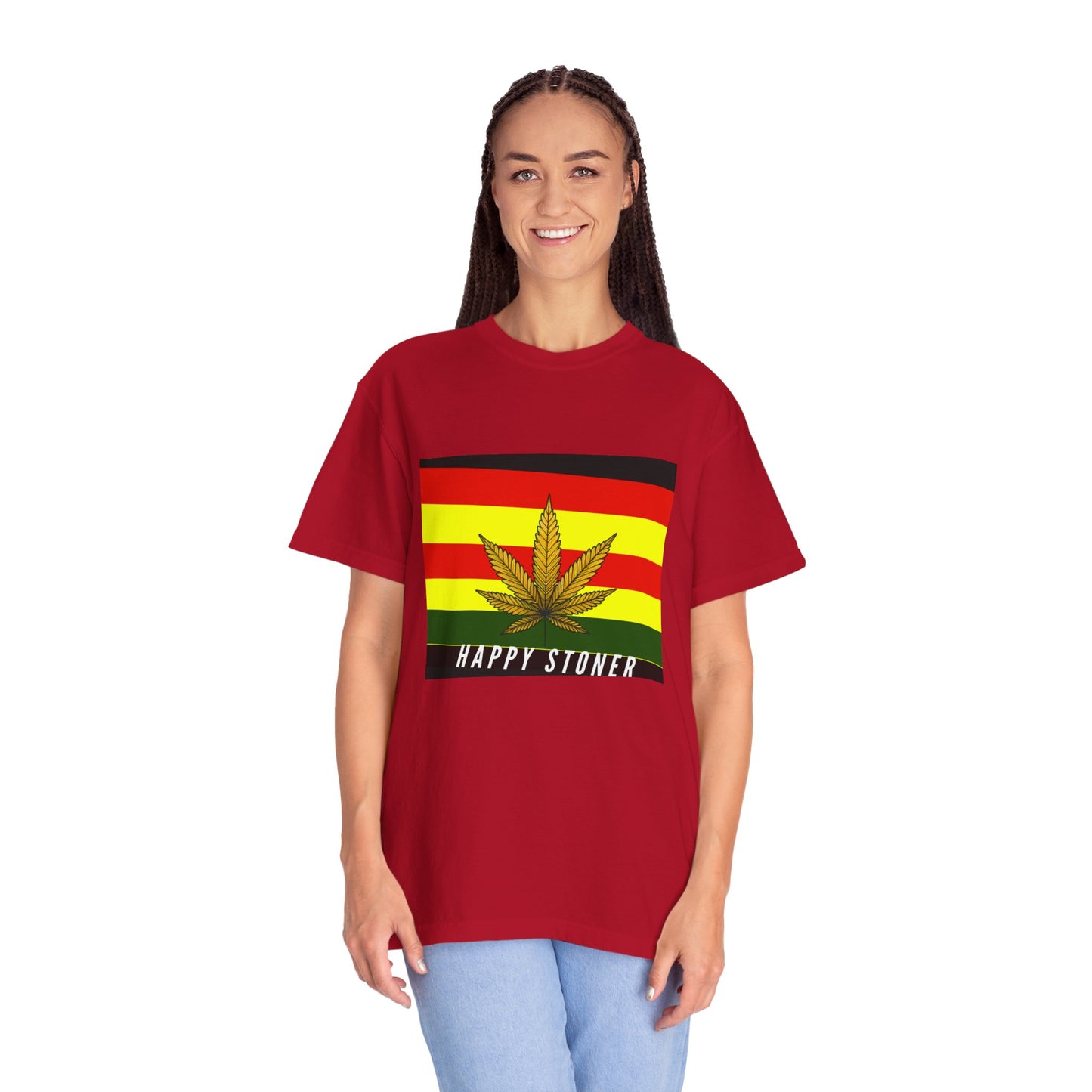 Happy Stoner Unisex Garment-Dyed T-shirt - Chill Vibes for Cannabis Enthusiasts