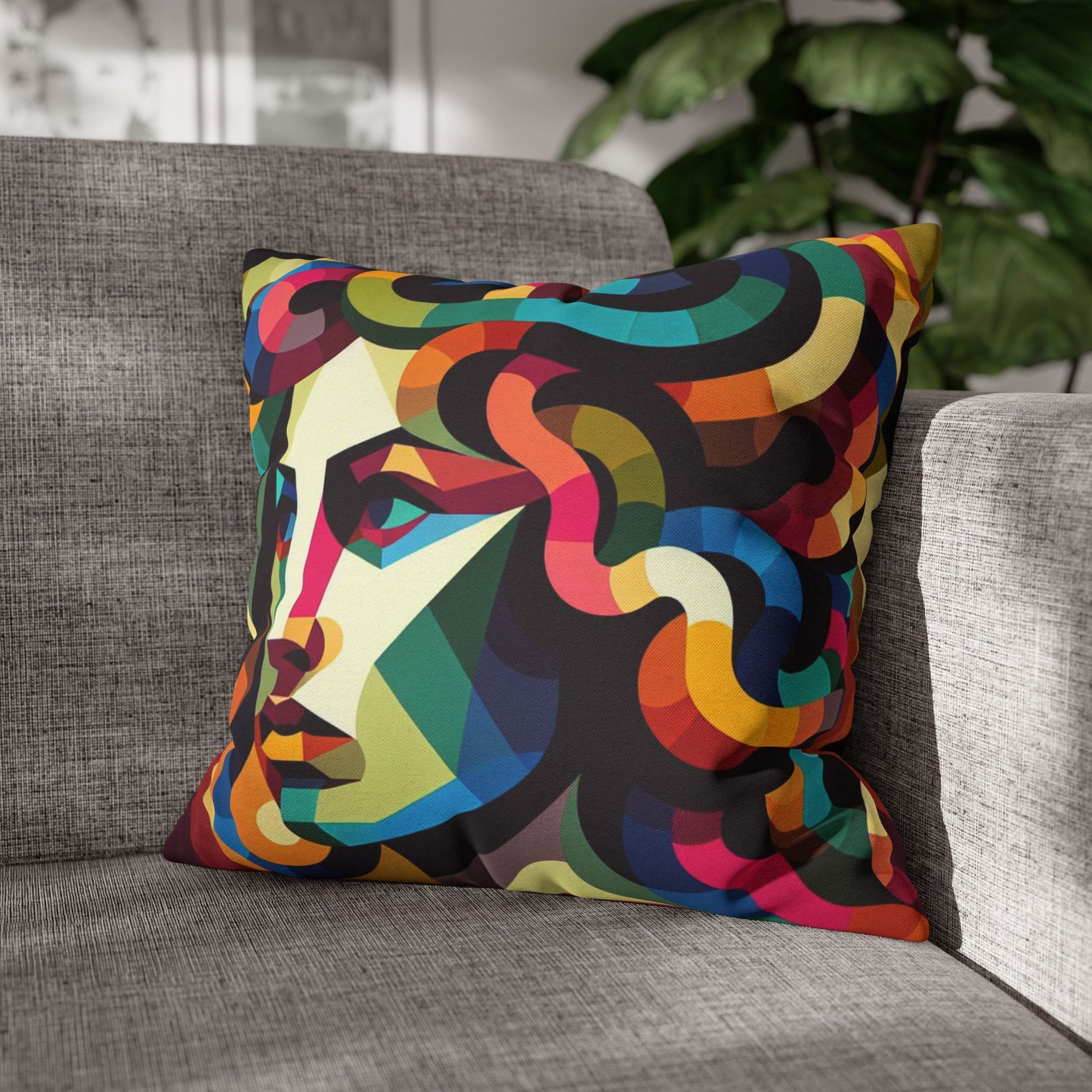 Spun Polyester Square Pillowcase