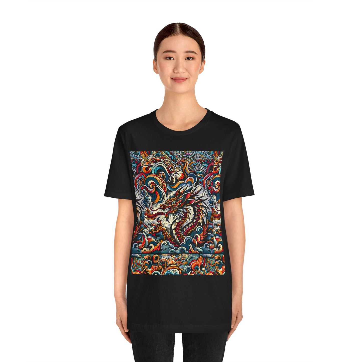 Vibrant Dragon Graphic Tee - Unisex Jersey Short Sleeve Shirt
