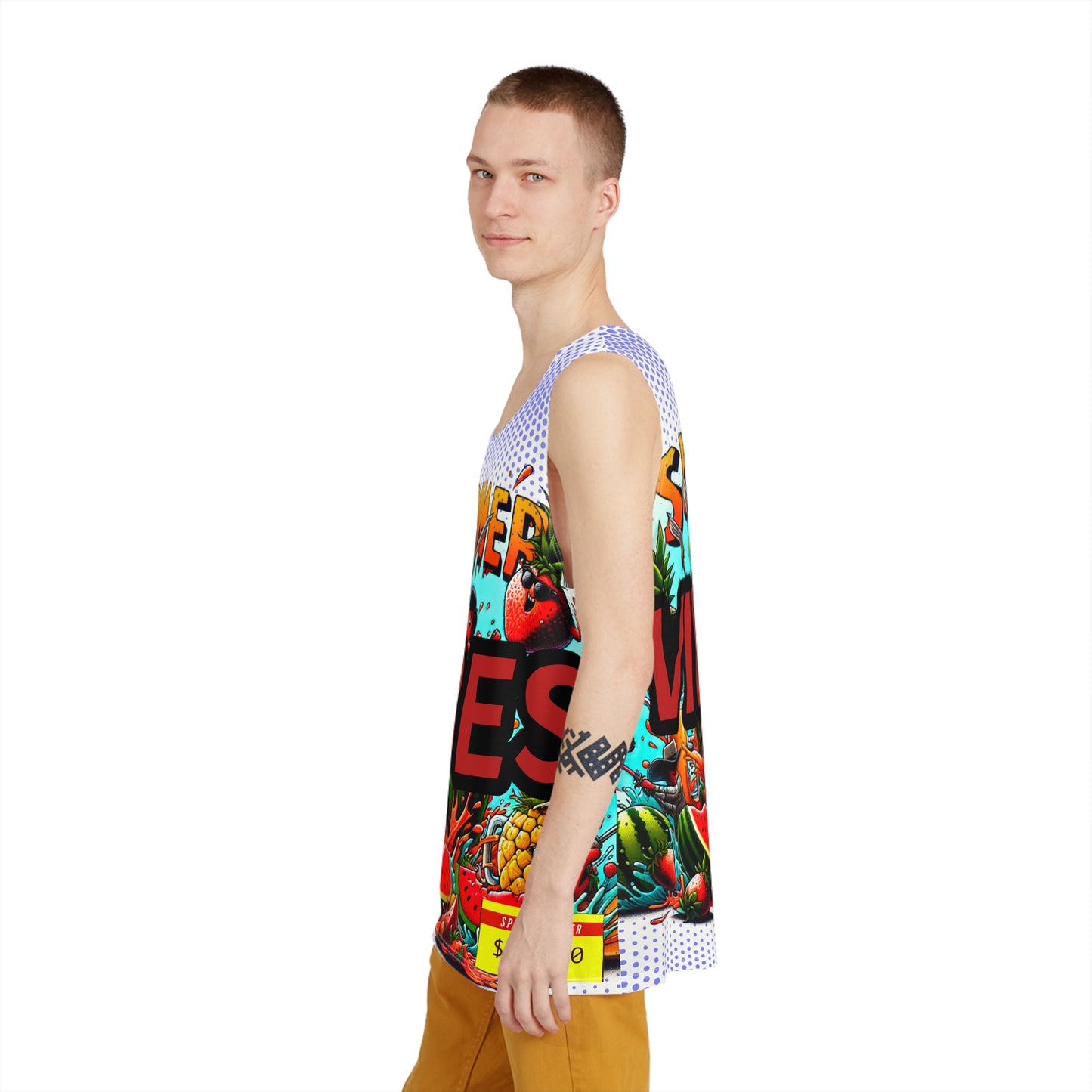 Men's Summer Vibes Tank Top - Colorful Tropical Graphic Tee