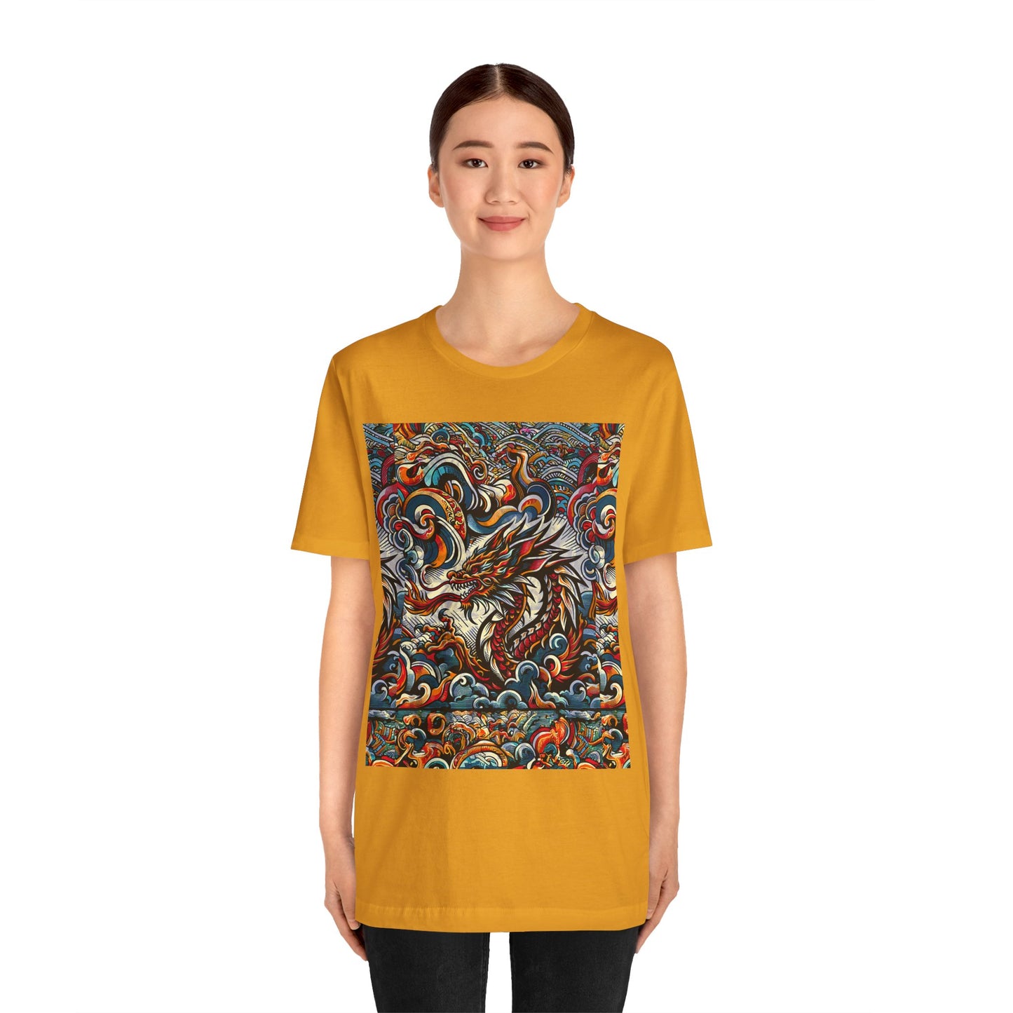 Vibrant Dragon Graphic Tee - Unisex Jersey Short Sleeve Shirt