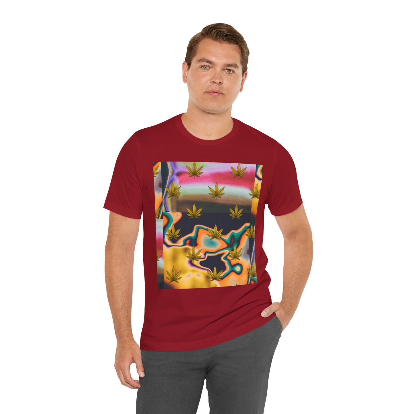 Vibrant Leaf Graphic Tee - Unisex Jersey Short Sleeve T-Shirt