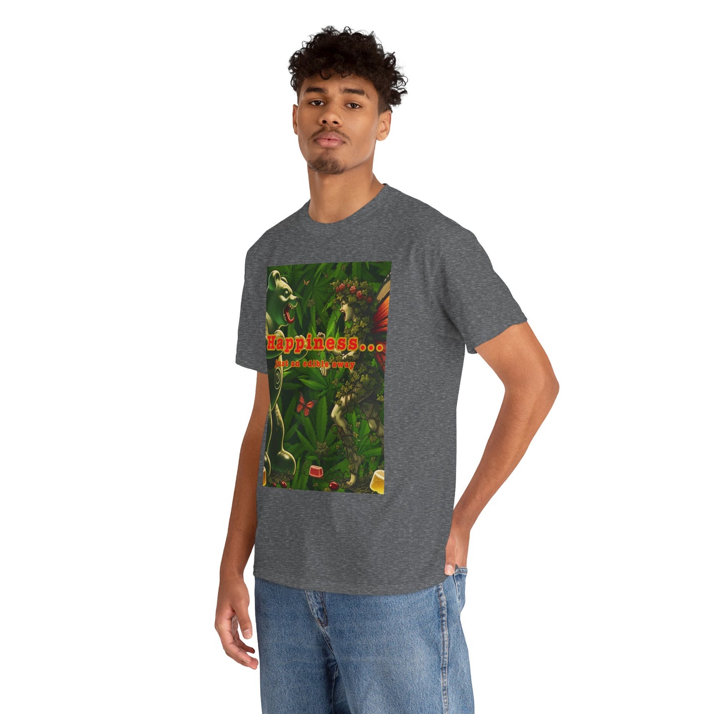 Happiness Jungle Unisex Heavy Cotton Tee, Graphic T-Shirt, Nature Lover Gift, Summer Wardrobe Essential, Unisex Casual Wear