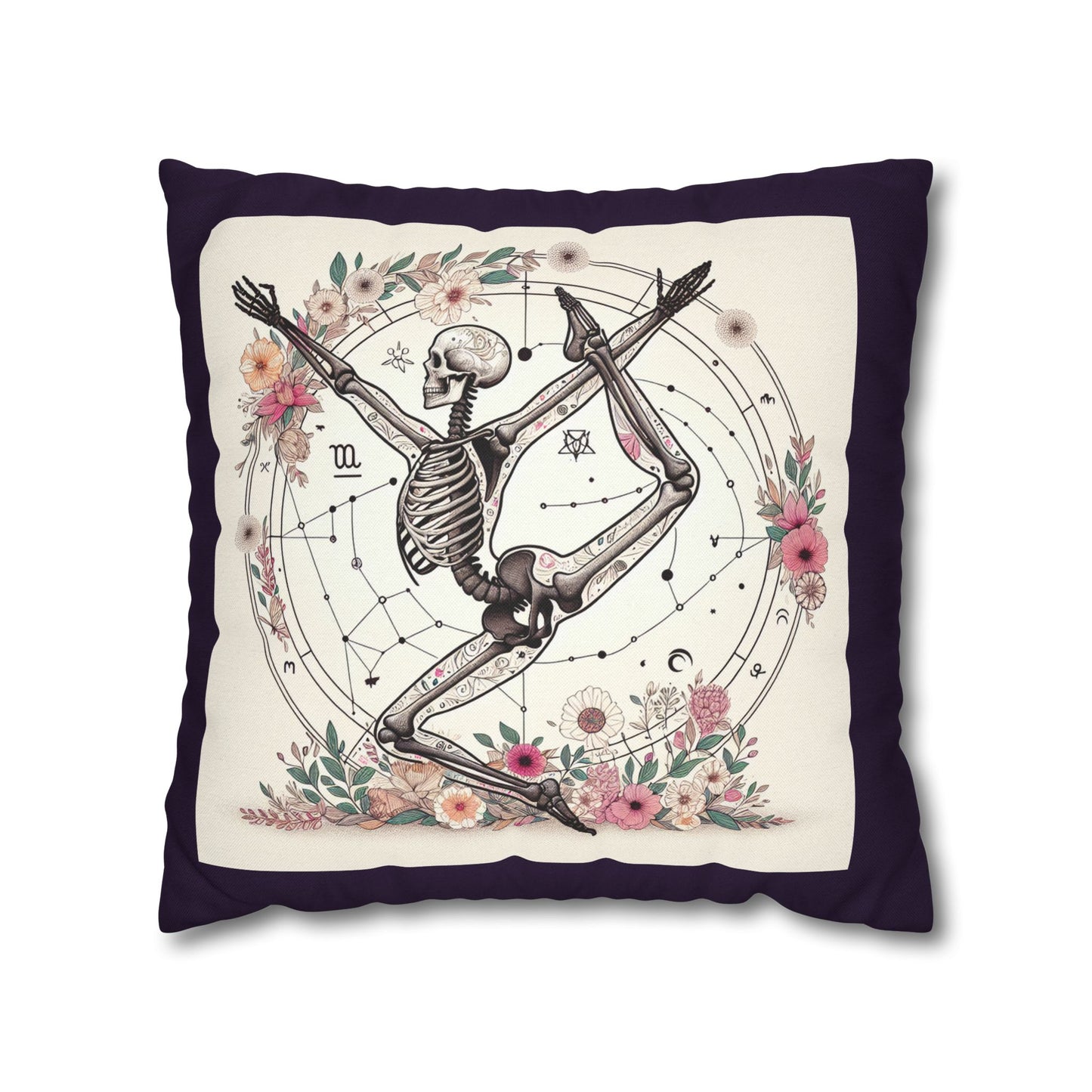 Astrological Skeleton Decorative Pillowcase