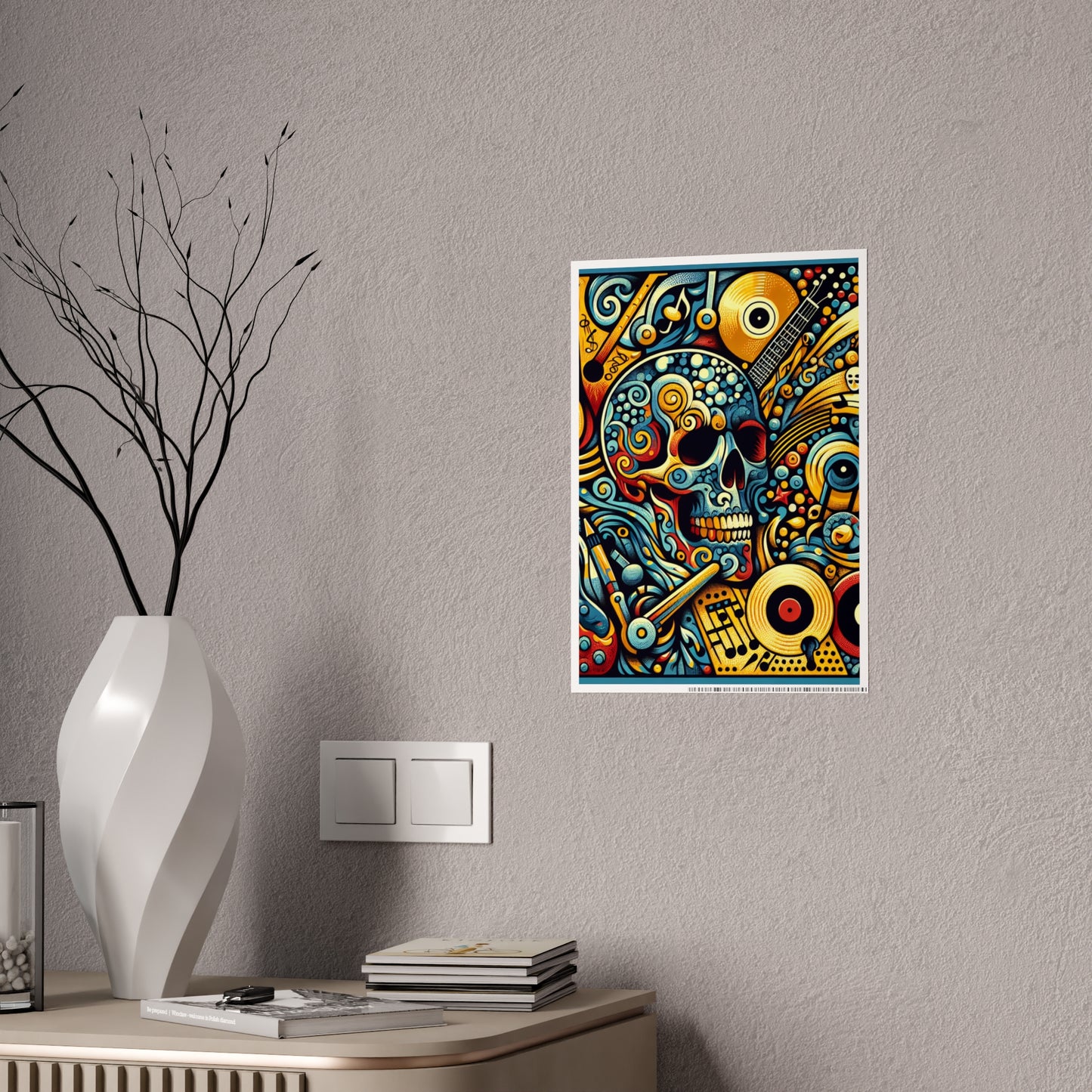 Skull Rock N Roll Gloss Posters