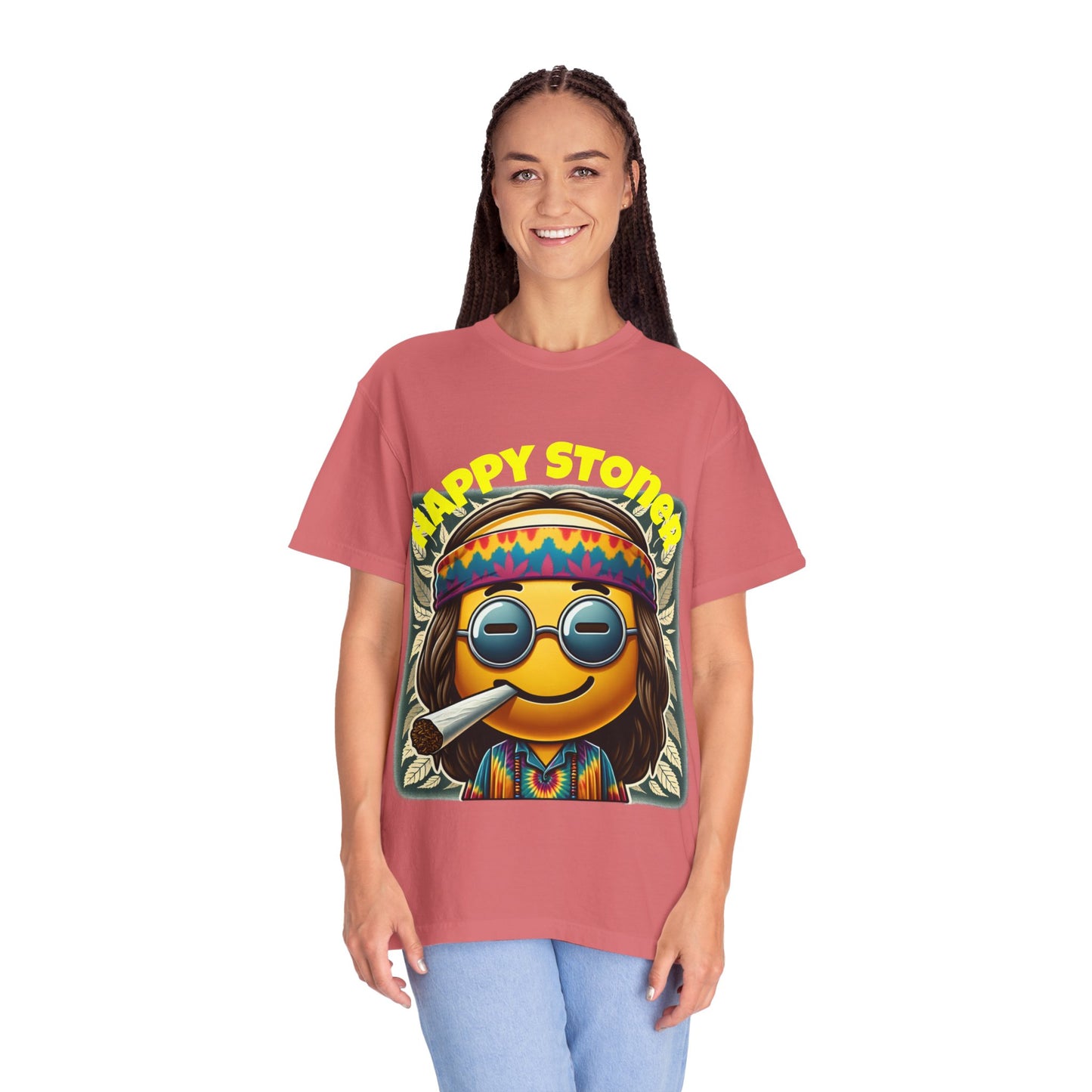 Happy Stoner Unisex Garment-Dyed T-Shirt | Chill Vibe Tee for Budding Enthusiasts