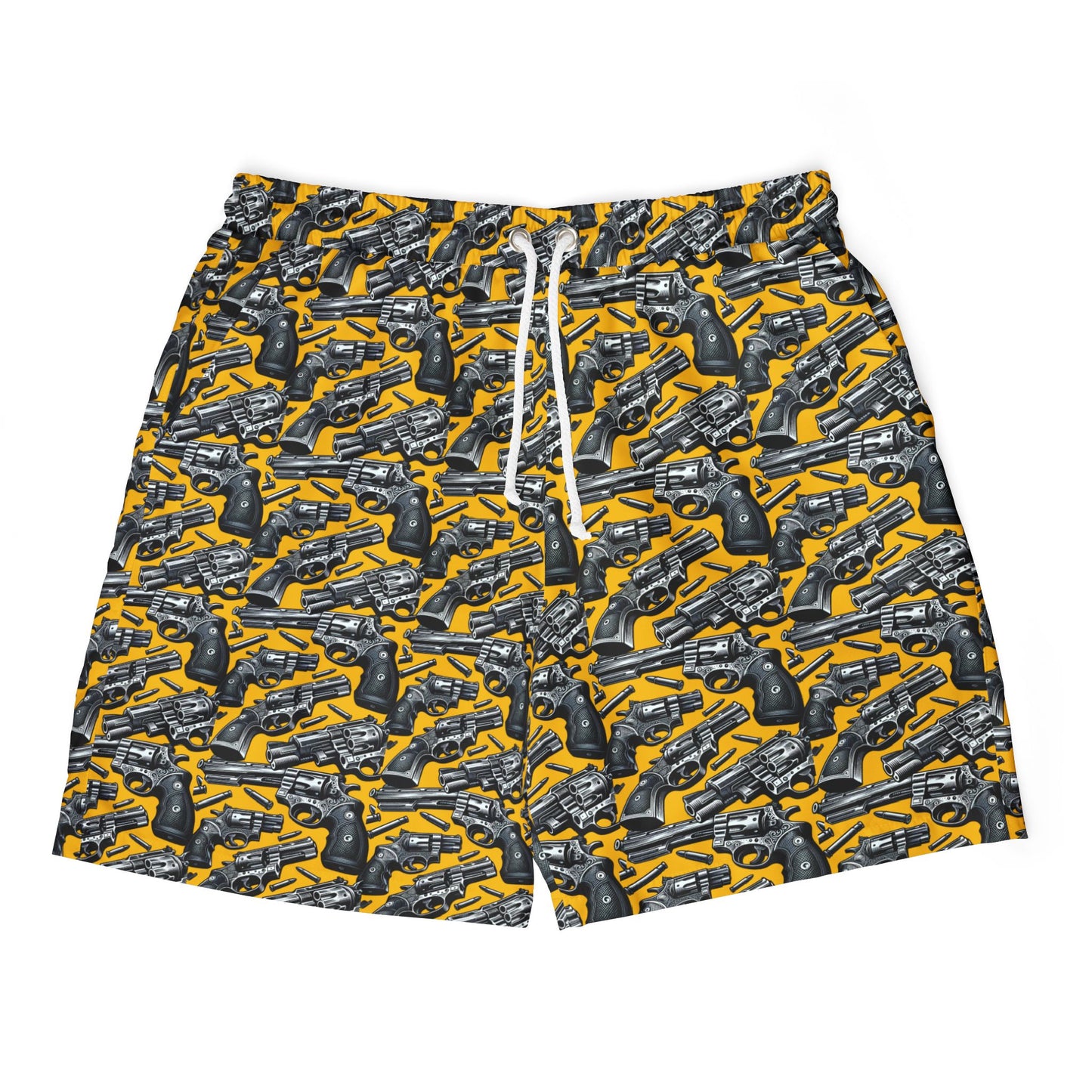 Fun Gun Print Unisex Swim Shorts - Stylish Beachwear for Summer Vibes