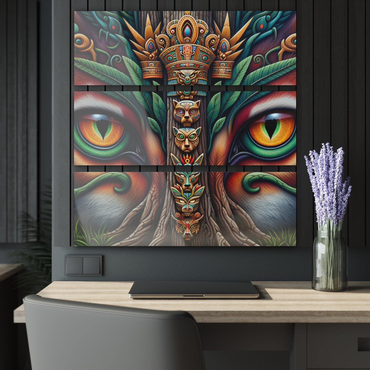 Trippy Aztec Acrylic Prints (Triptych)