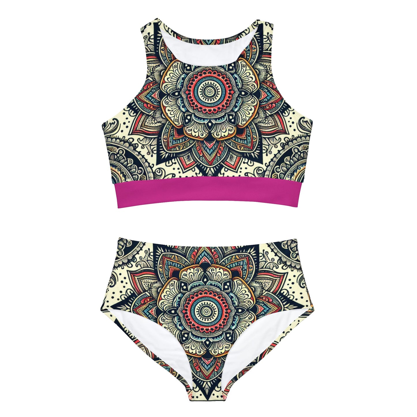 Sporty Bikini Set High-Waisted Full-Coverage Comfortable Swimwear