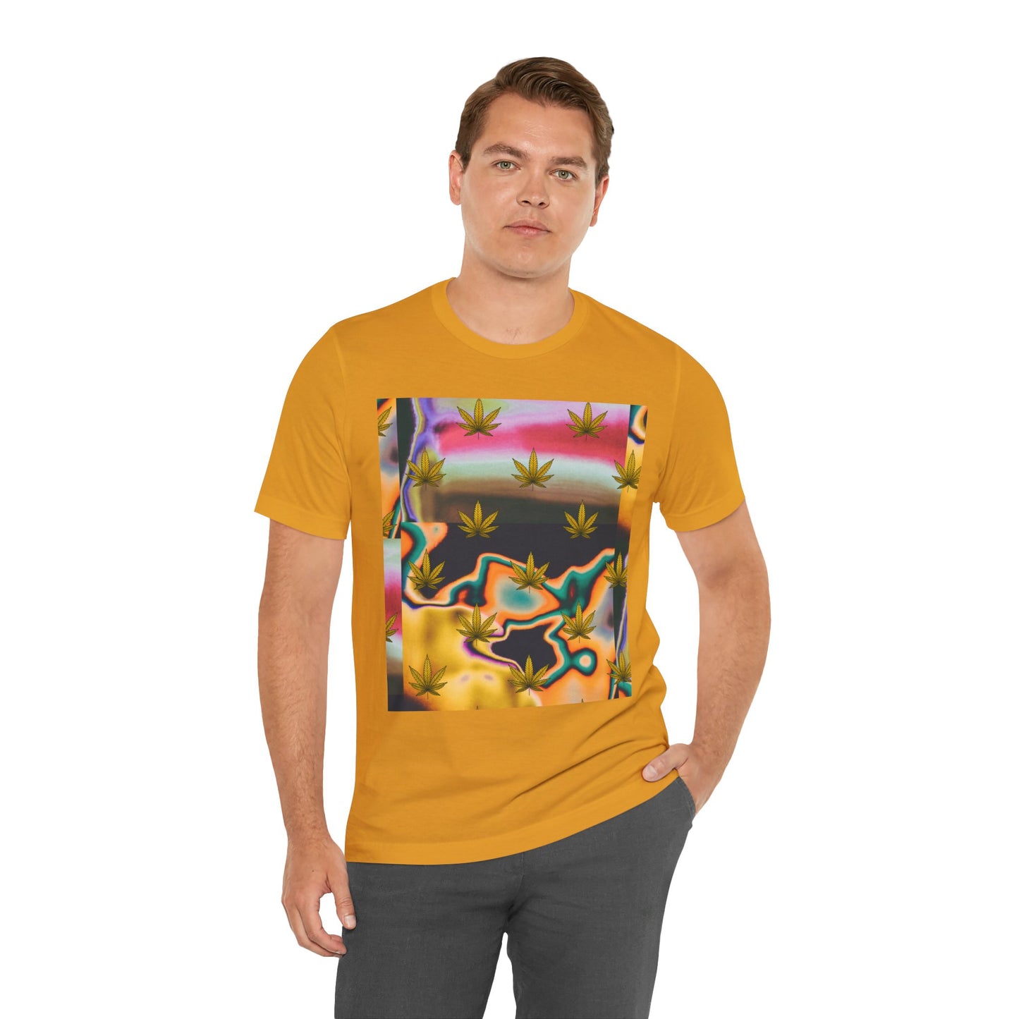 Vibrant Leaf Graphic Tee - Unisex Jersey Short Sleeve T-Shirt