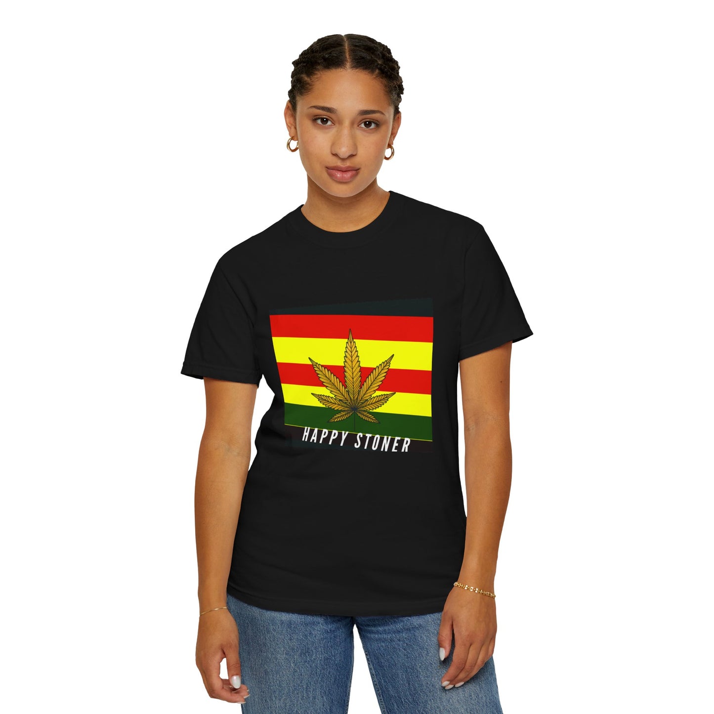 Happy Stoner Unisex Garment-Dyed T-shirt - Chill Vibes for Cannabis Enthusiasts