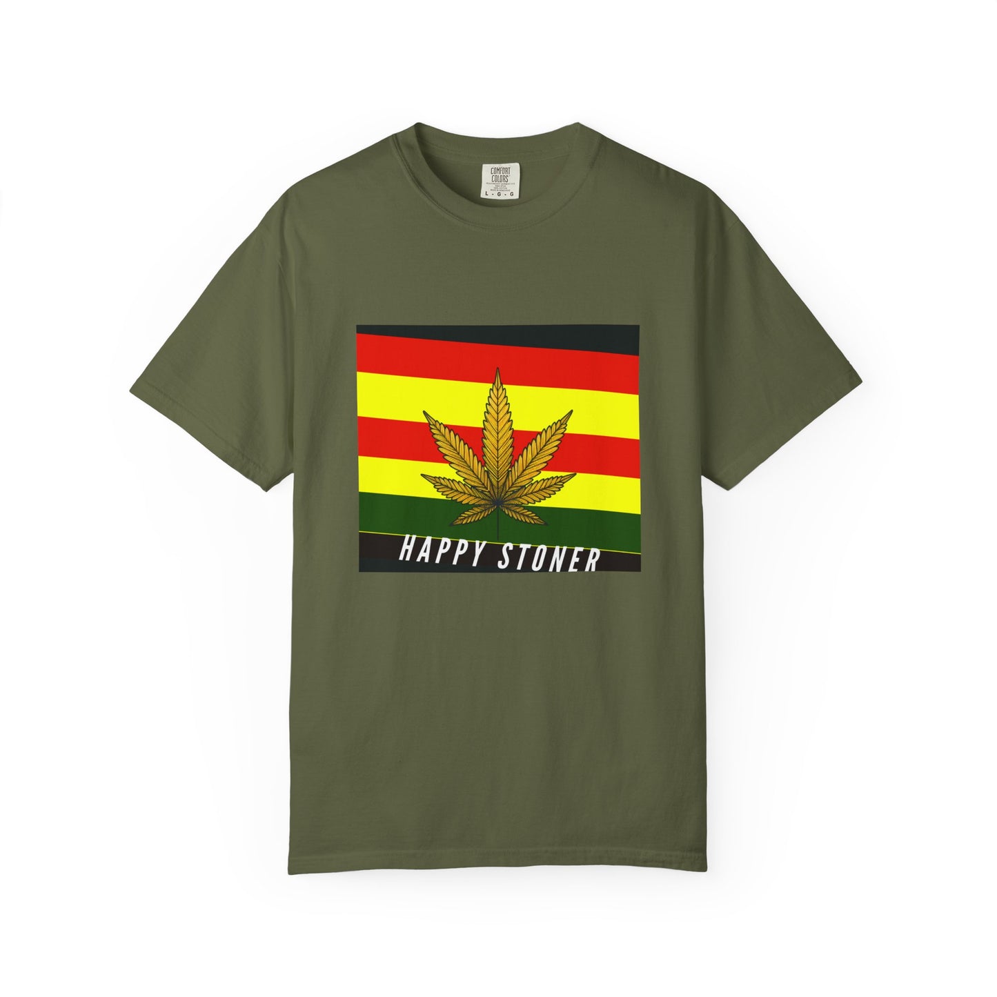 Happy Stoner Unisex Garment-Dyed T-shirt - Chill Vibes for Cannabis Enthusiasts