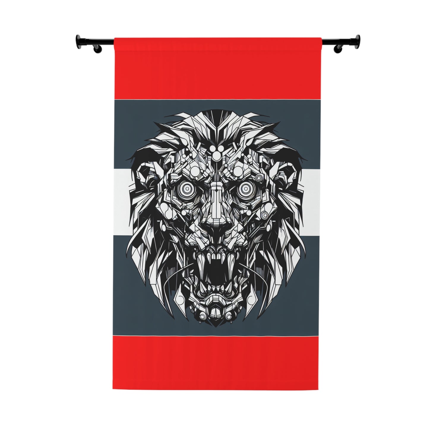 Simple Alluring Style Lions Head Window Curtains (1 Piece)