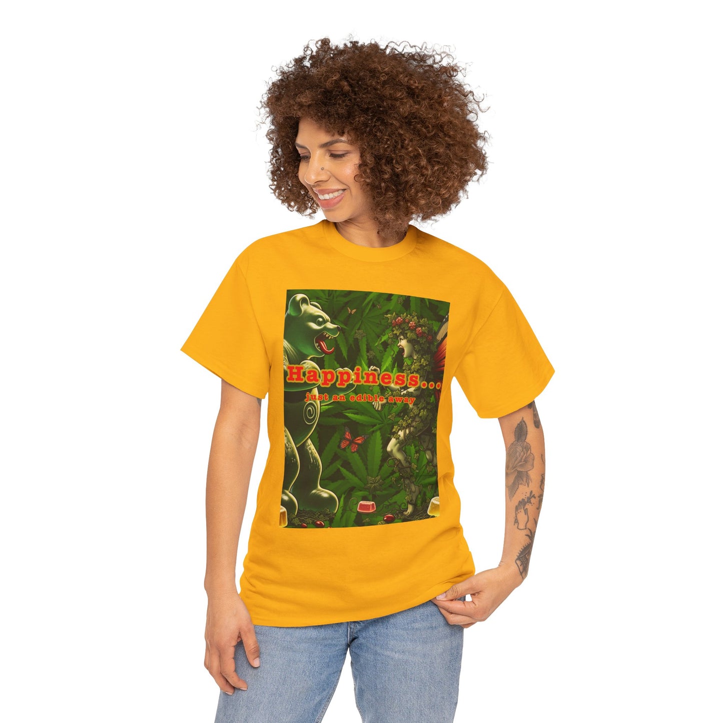 Happiness Jungle Unisex Heavy Cotton Tee, Graphic T-Shirt, Nature Lover Gift, Summer Wardrobe Essential, Unisex Casual Wear