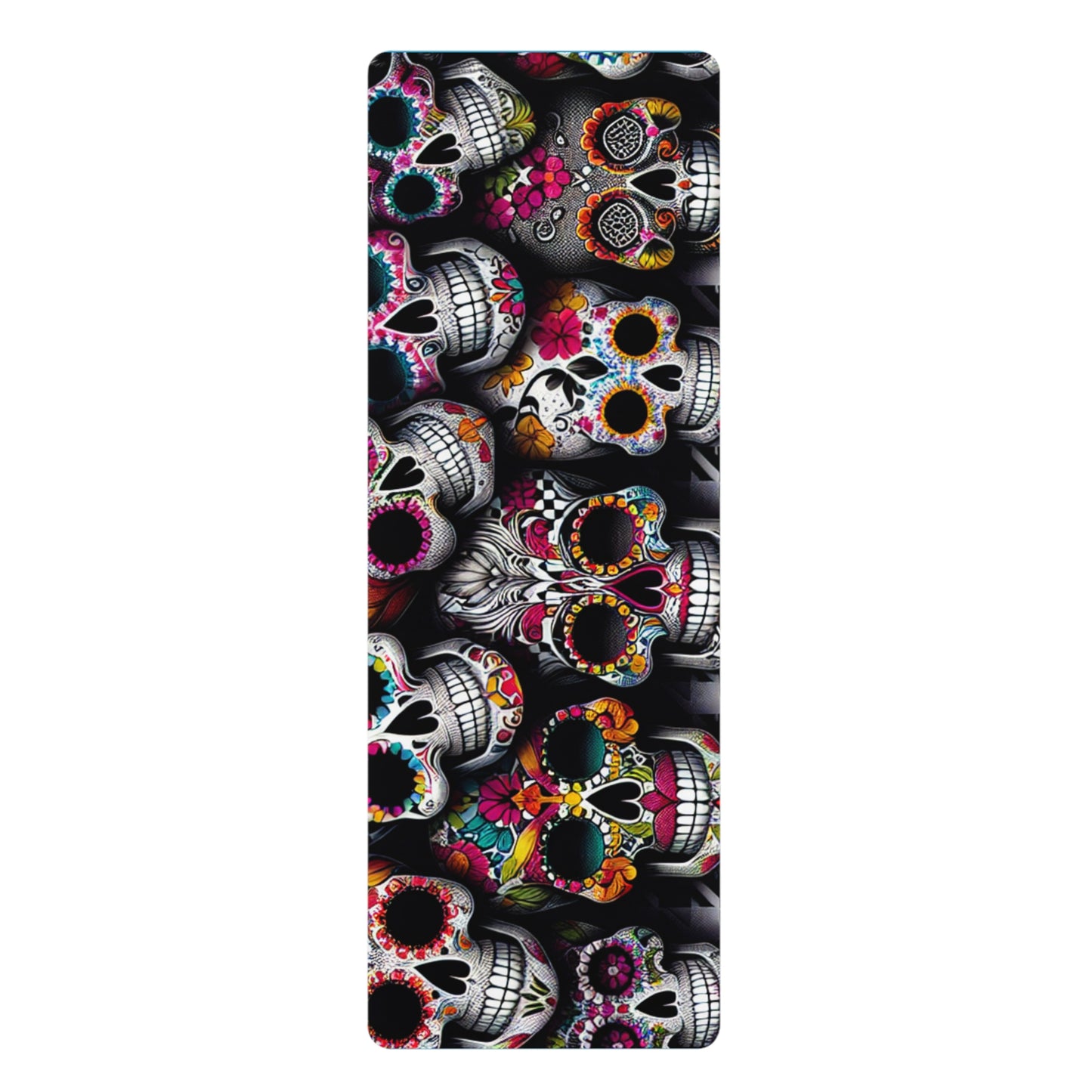 Sugar Skull Gothic Rubber Yoga Mat